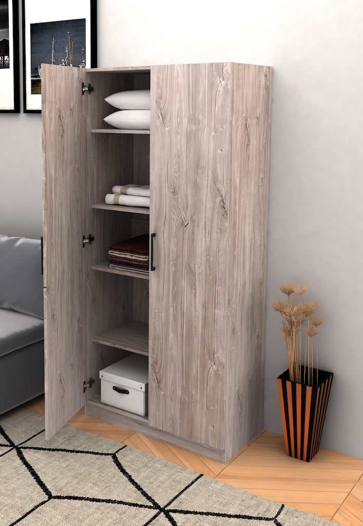 TYC - New Grey Oak 60 Bergkast - New Grey Oak - 80x180x40cm
