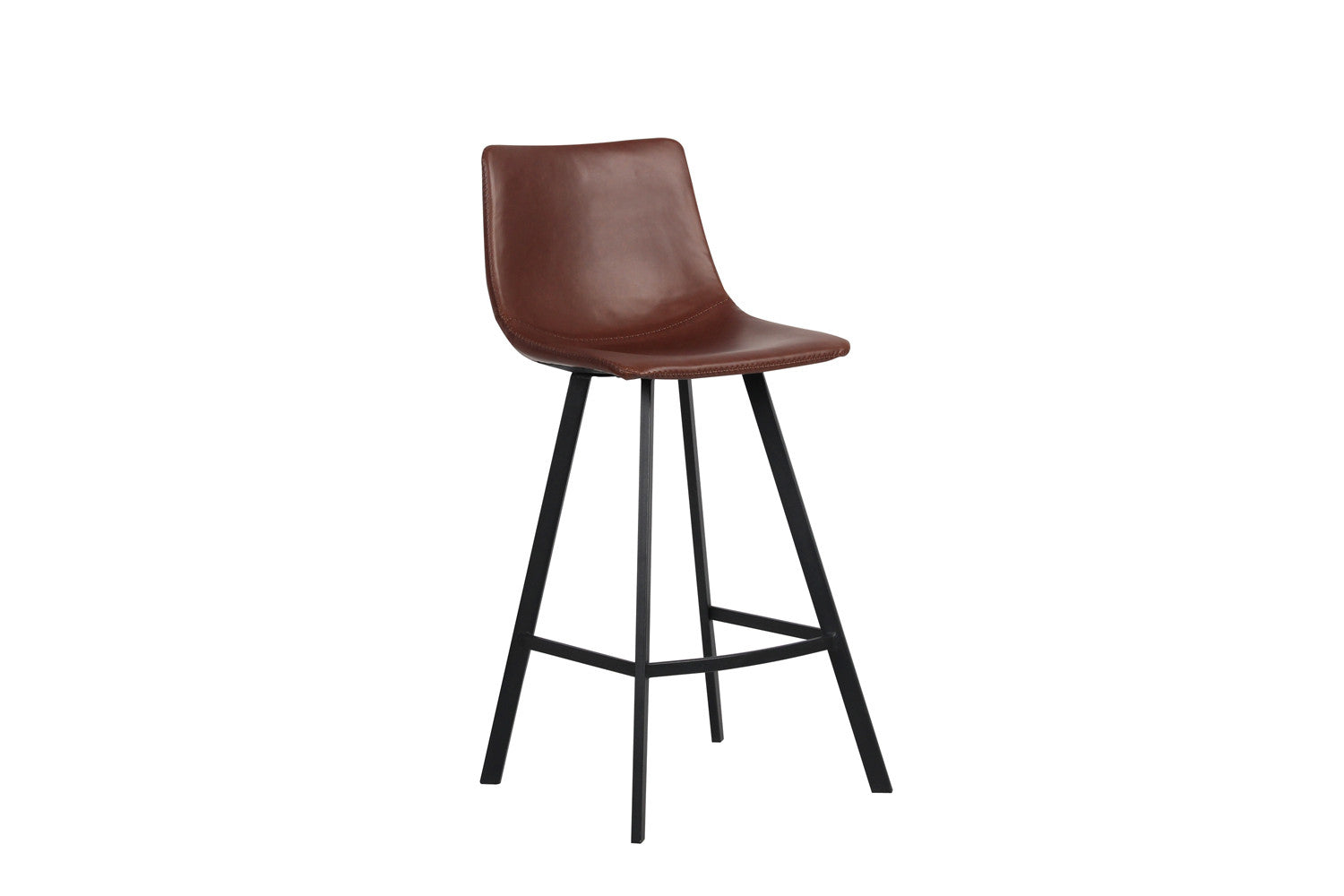 Rousseau - Chaise de bar Ozan PU Marron - 98x45x49 cm