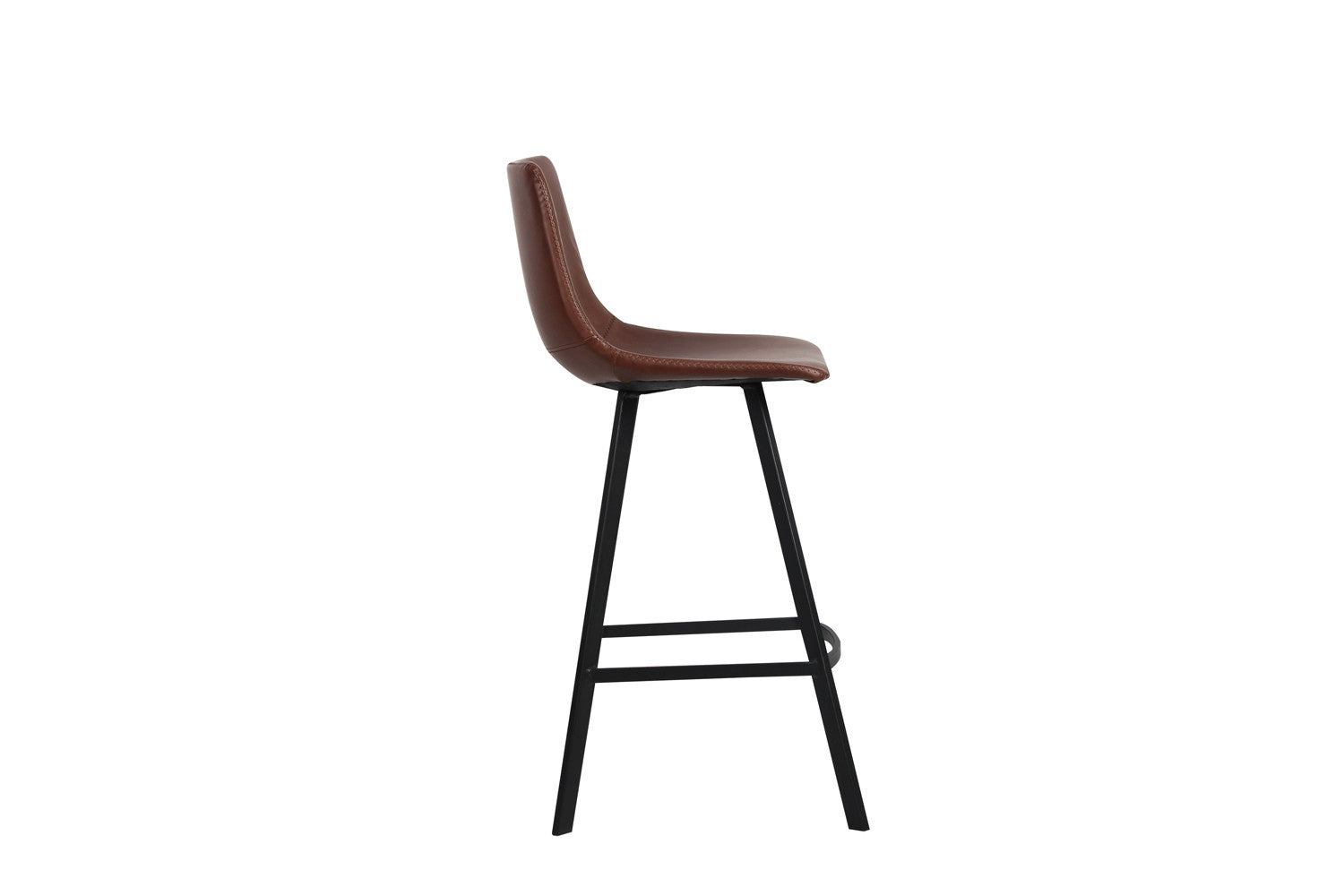 Rousseau - Chaise de bar Ozan PU Marron - 98x45x49 cm