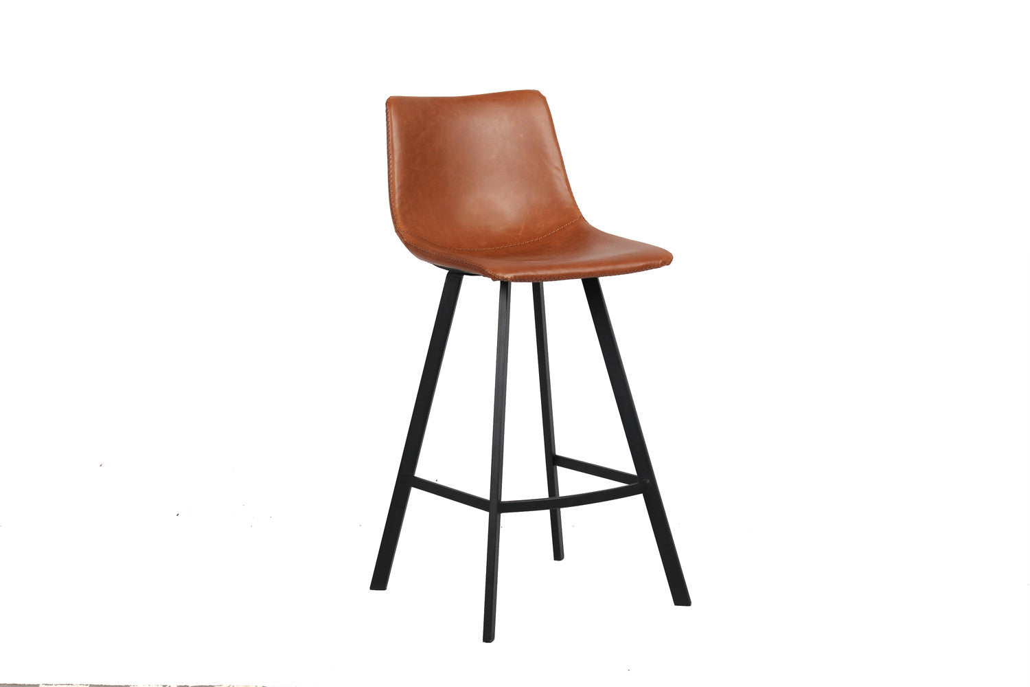 Rousseau - Chaise de bar Ozan PU Cognac - 98x45x49 cm