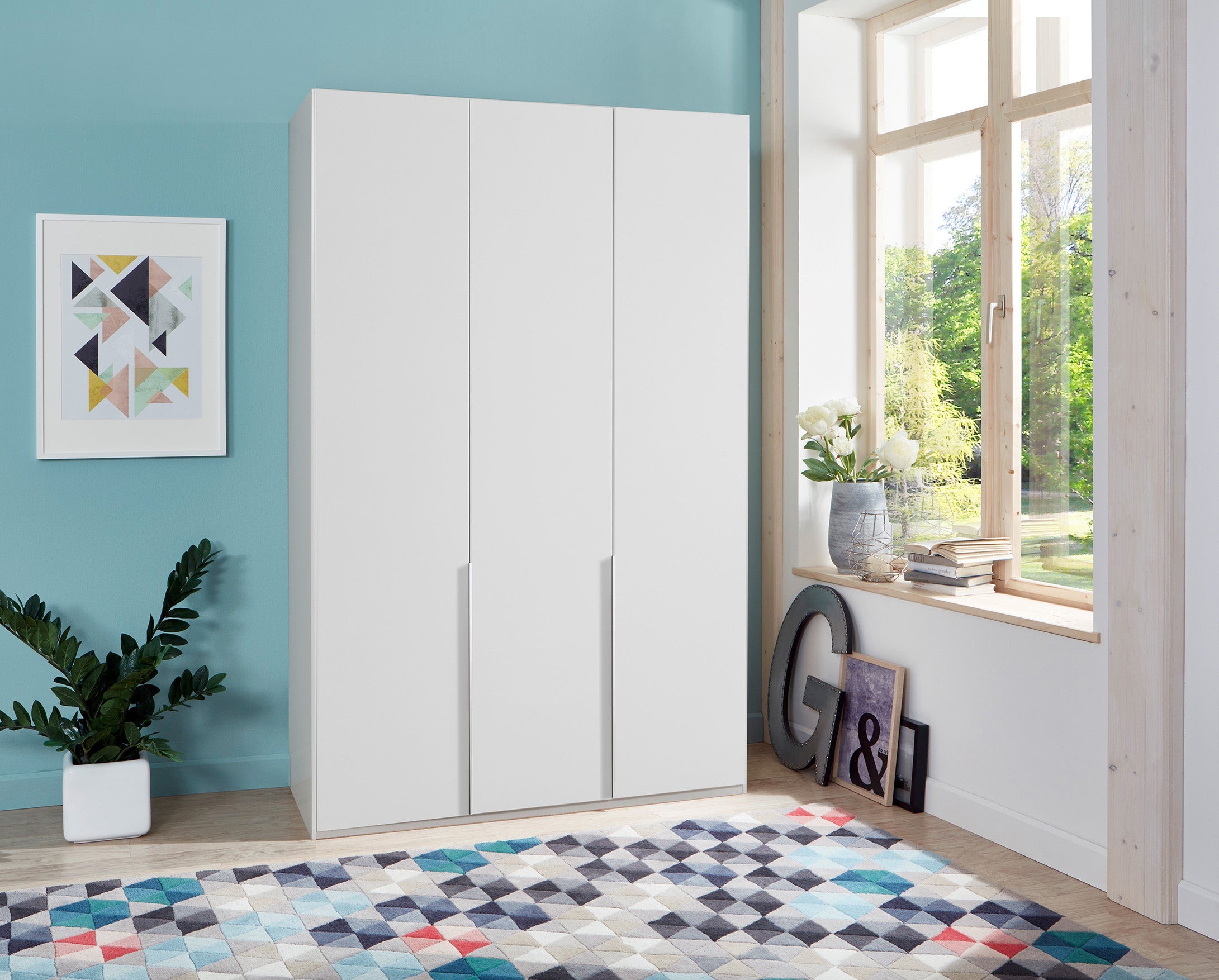 Wimex - Armoire New York A - P01402 - Blanc - 135x236x58cm