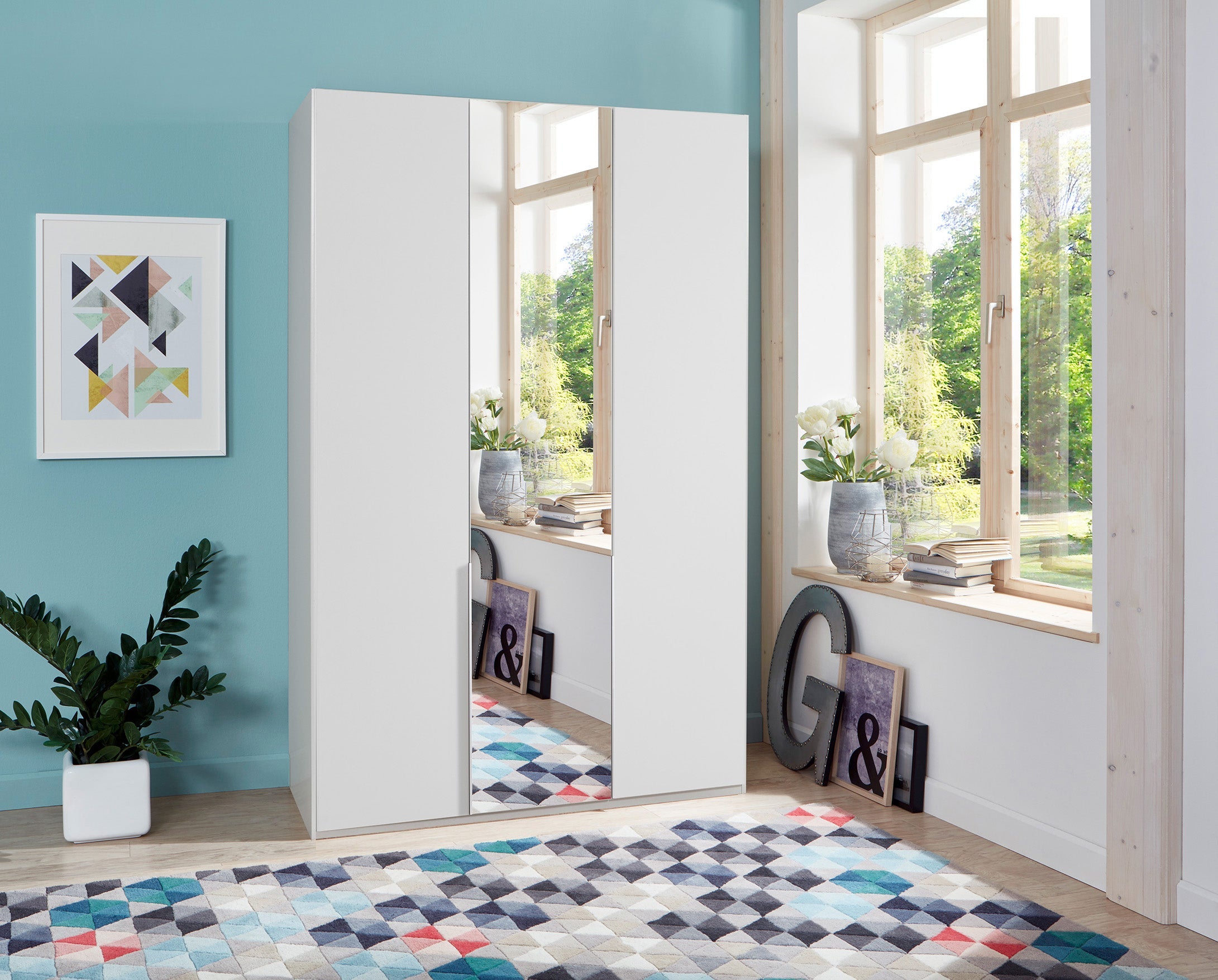 Wimex - Armoire New York A - P01565 - Blanc - 135x208x58cm