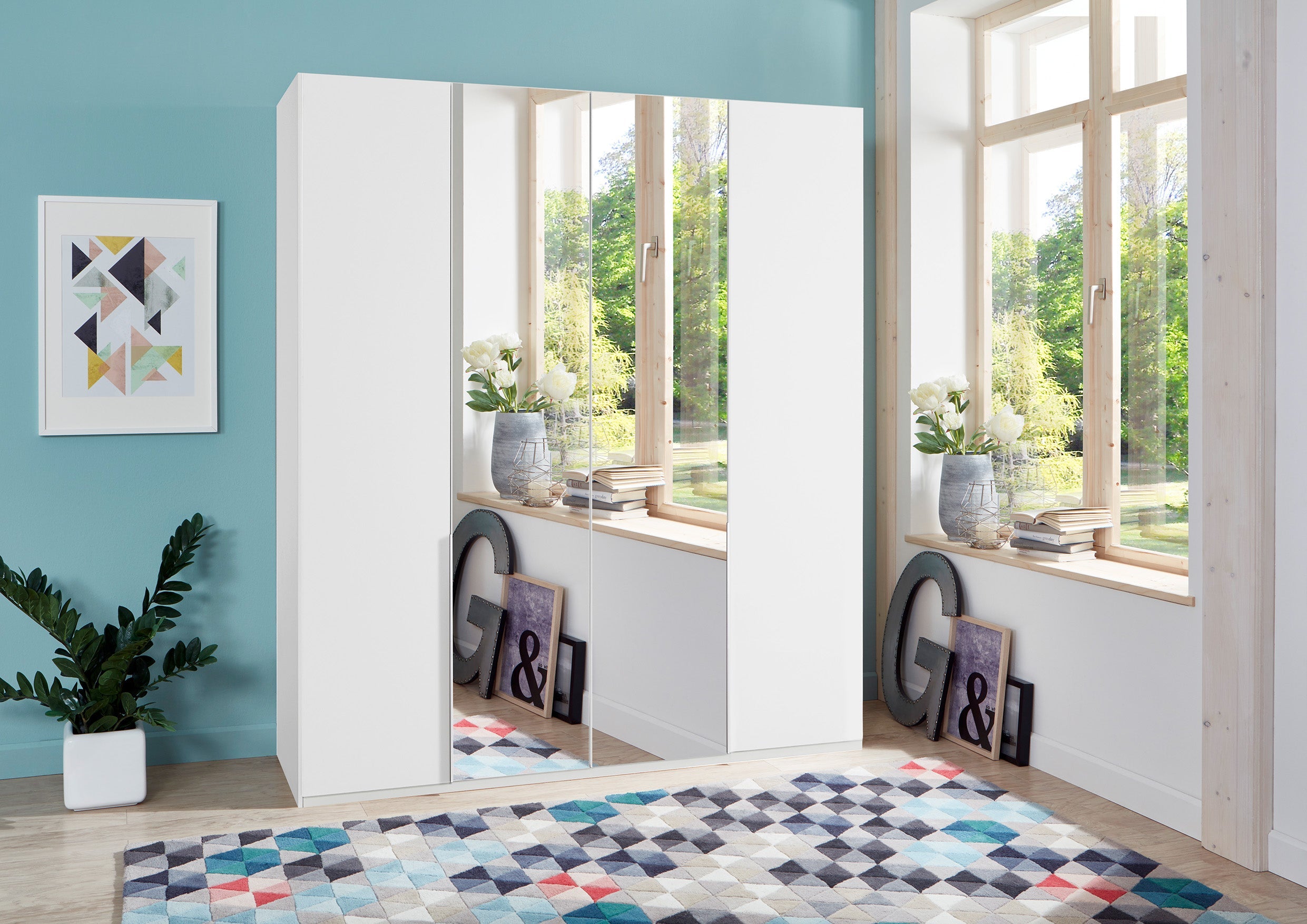 Wimex - Armoire New York A - P01568 - Blanc - 180x208x58cm