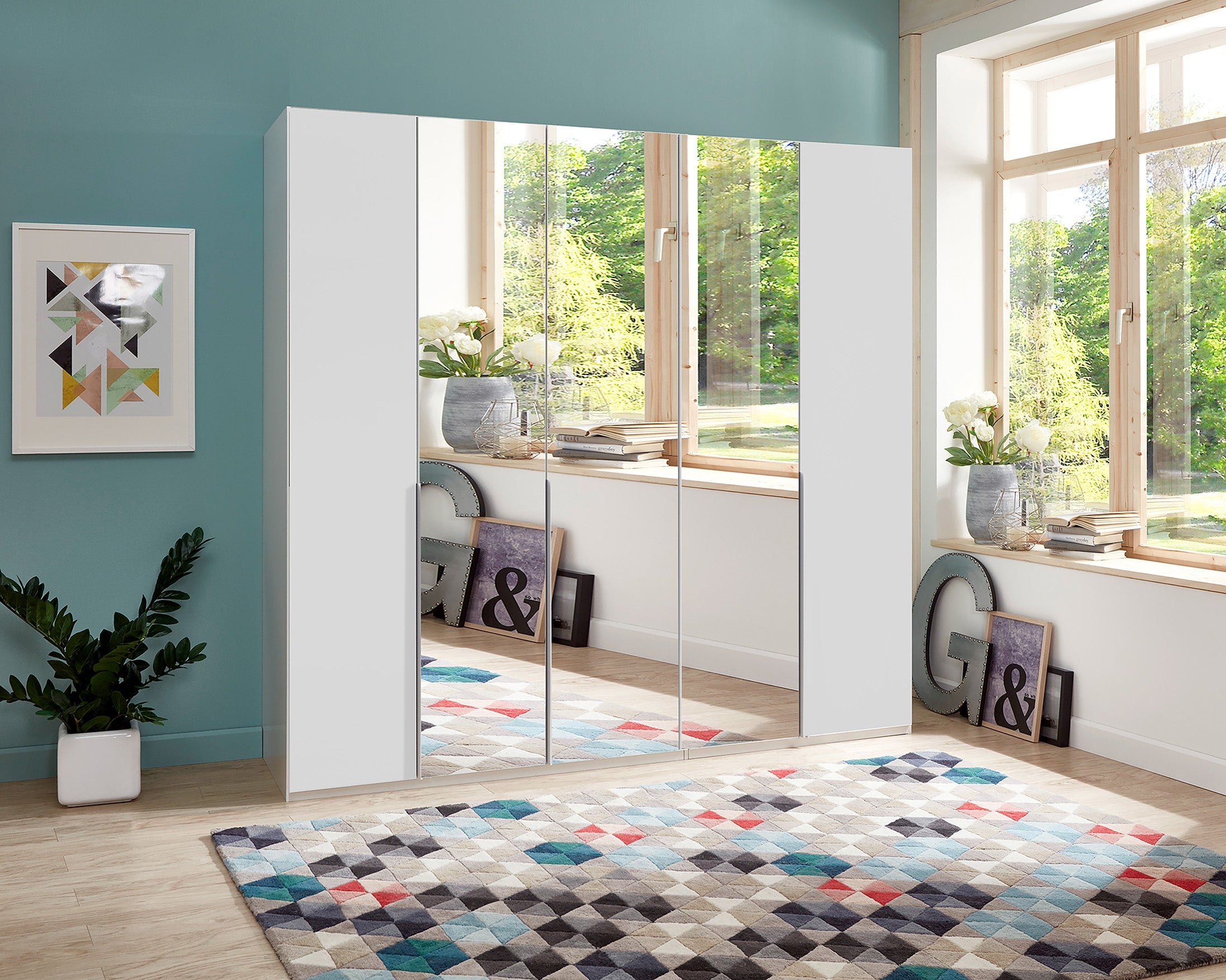 Wimex - Armoire New York A - P01566 - Blanc - 225 x 208 x 58 cm