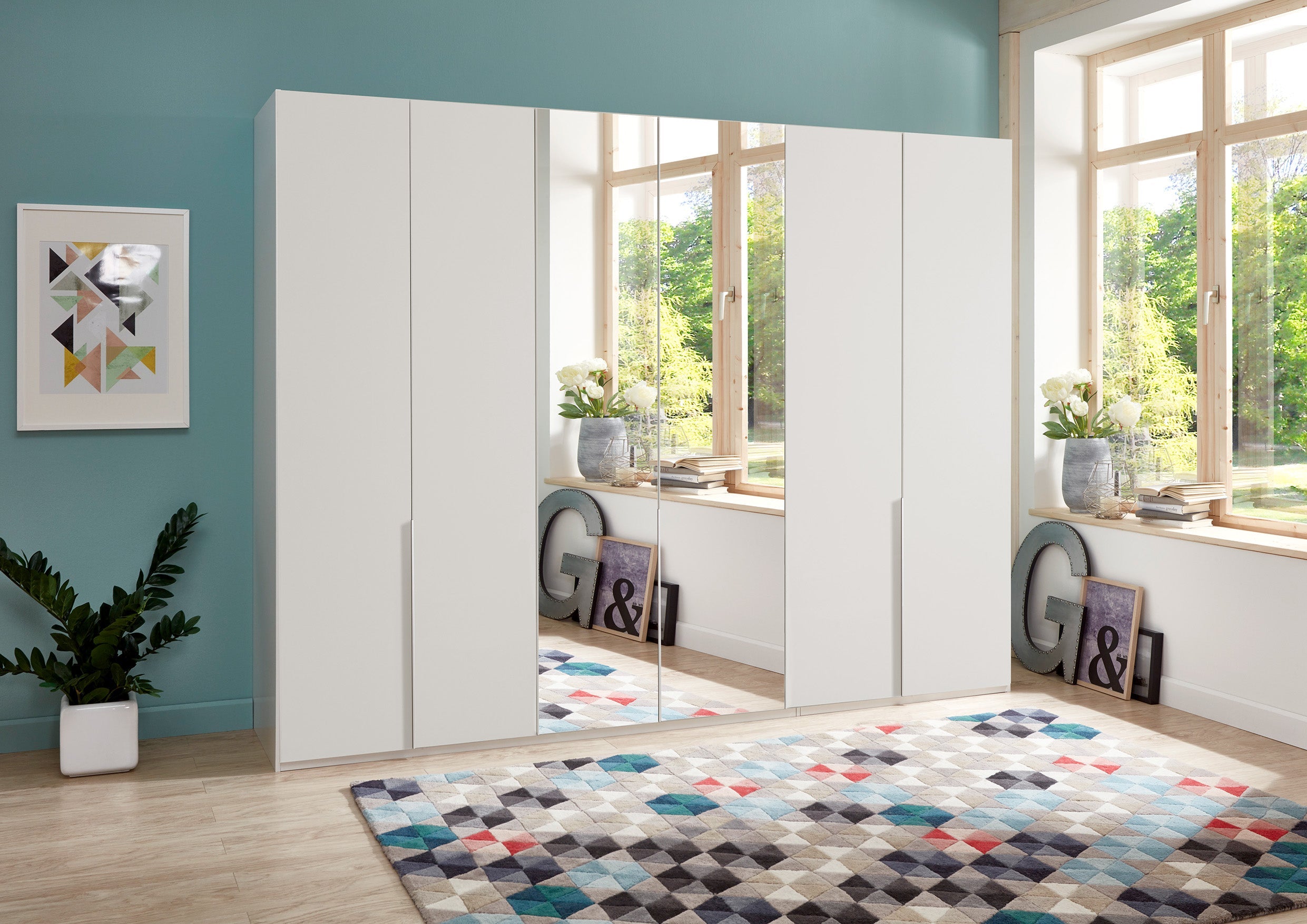 Wimex - Armoire New York A - P01411 - Blanc - 270x236x58cm
