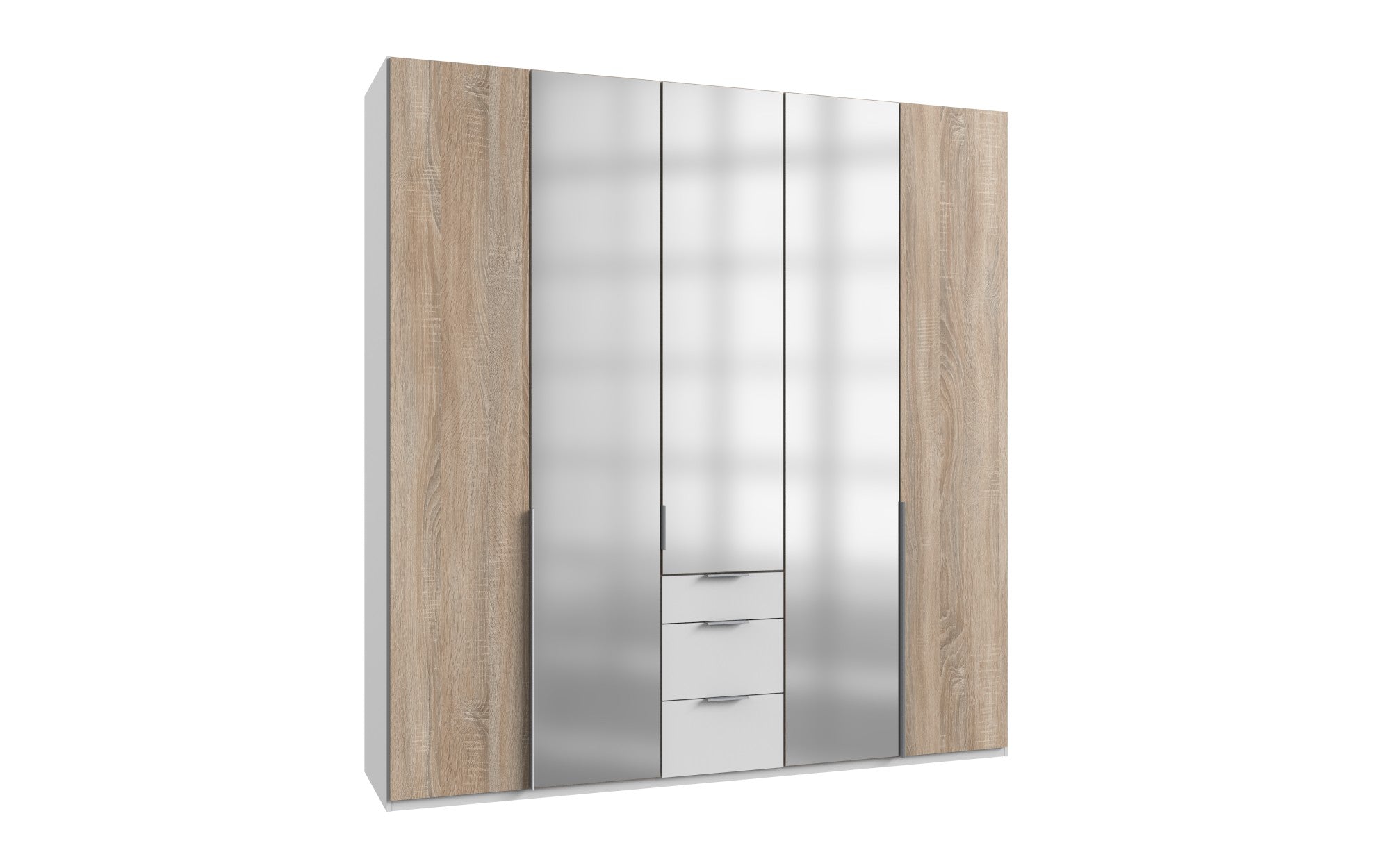 Wimex - Armoire New York A - P02507 - Chêne brut/Blanc - 225x208x58cm
