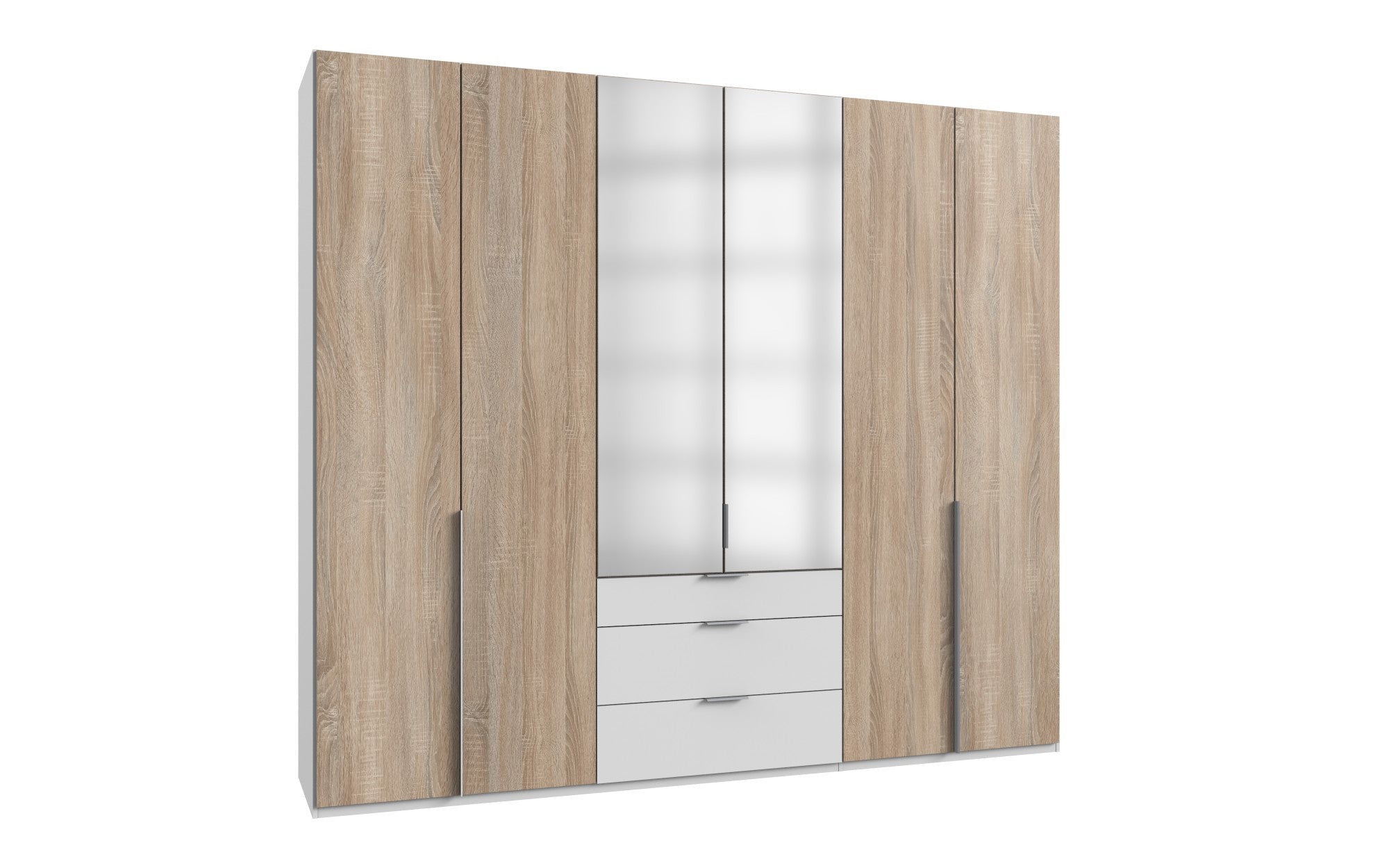 Wimex - Armoire New York A - P02508 - Chêne brut/Blanc - 270x208x58cm