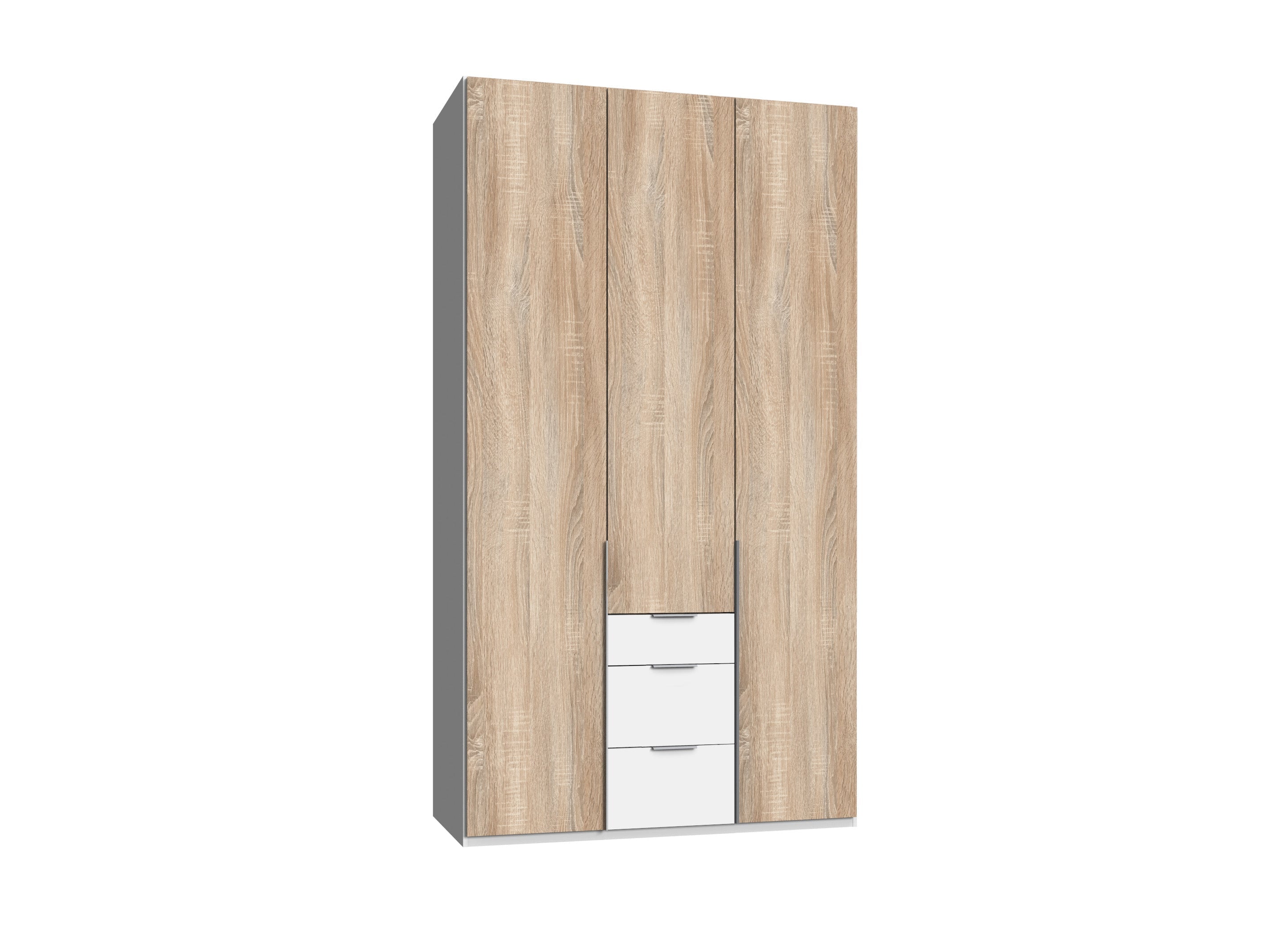 Wimex - Armoire New York A - P02509 - Chêne brut/Blanc - 135x208x58cm