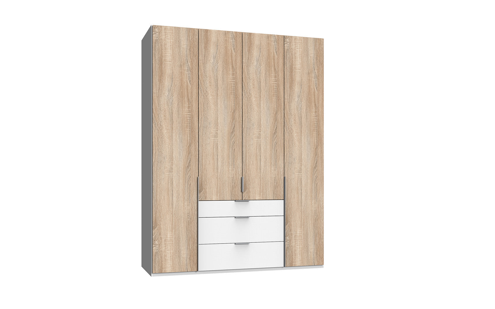 Wimex - Kleerkast New York A - P02510 - Ruwe Eik/Wit - 180x208x58cm