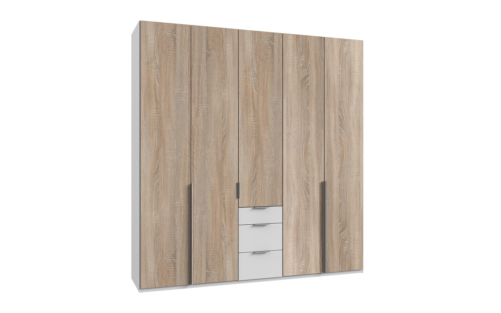 Wimex - Kleerkast New York A - P02510 - Ruwe Eik/Wit - 225x208x58cm