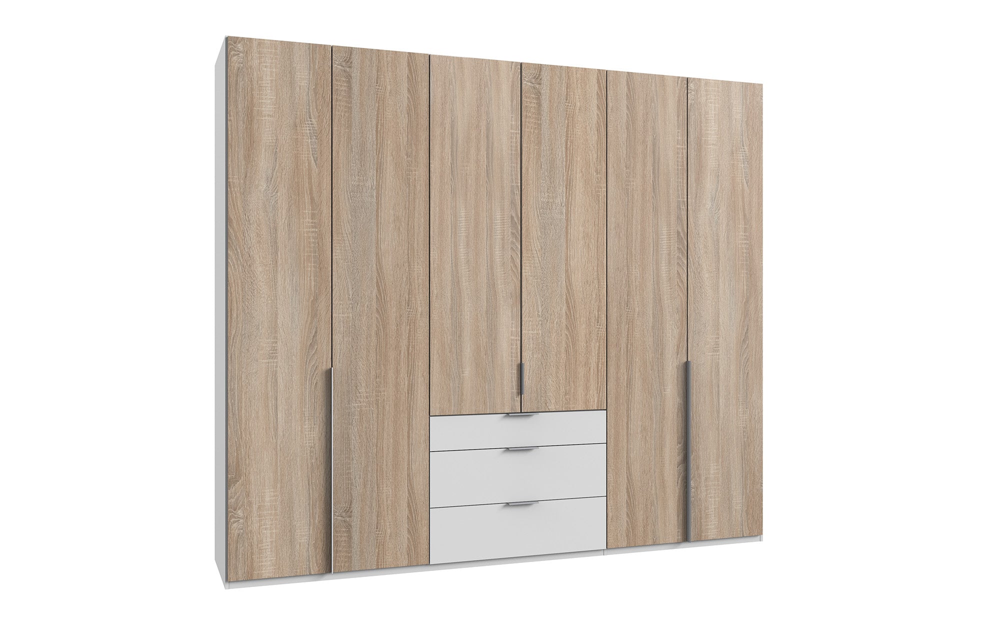 Wimex - Armoire New York A - P02512 - Chêne brut/Blanc - 270x208x58cm