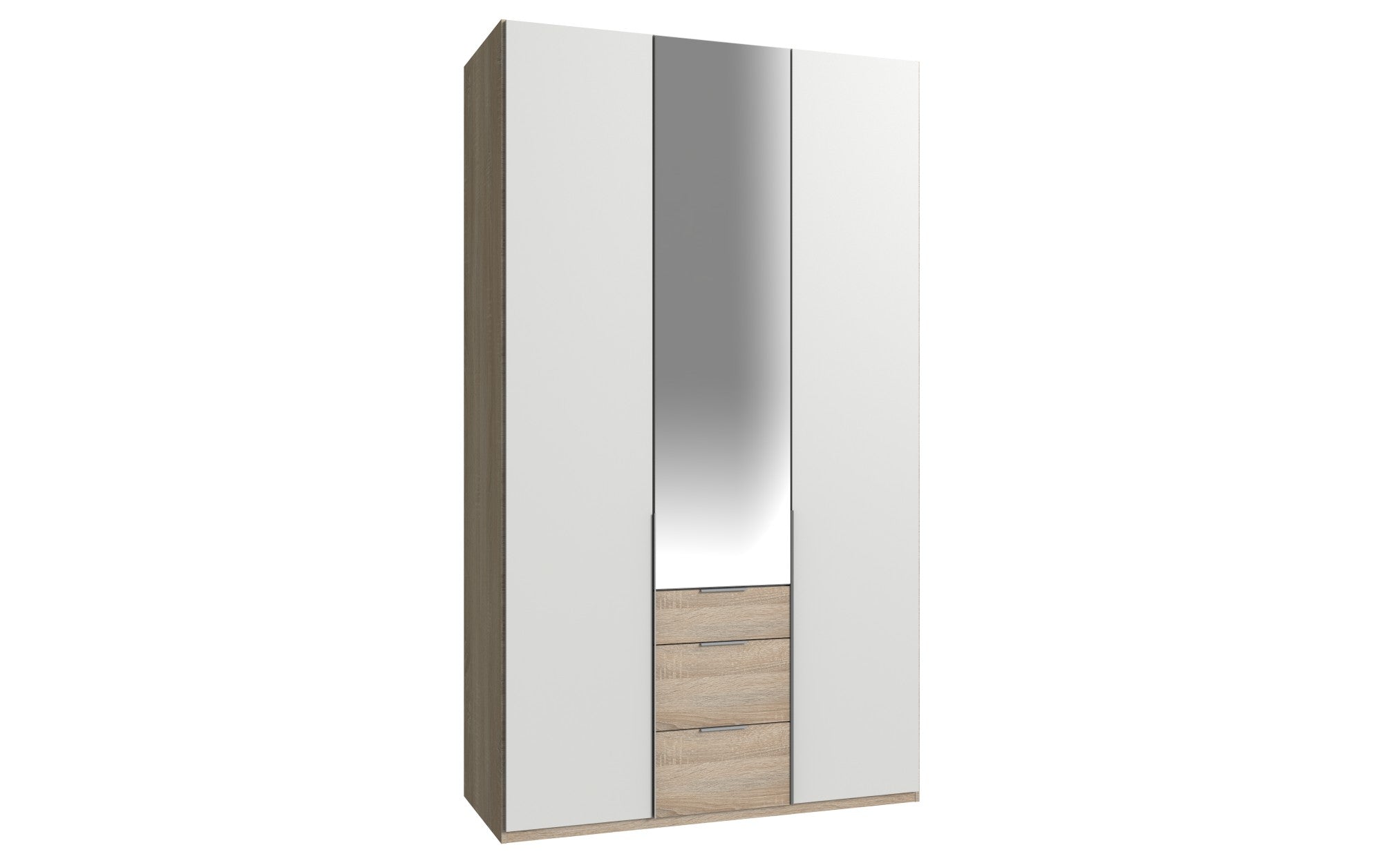 Wimex - Armoire New York A - P07412 - Blanc/Chêne - 135x236x58cm