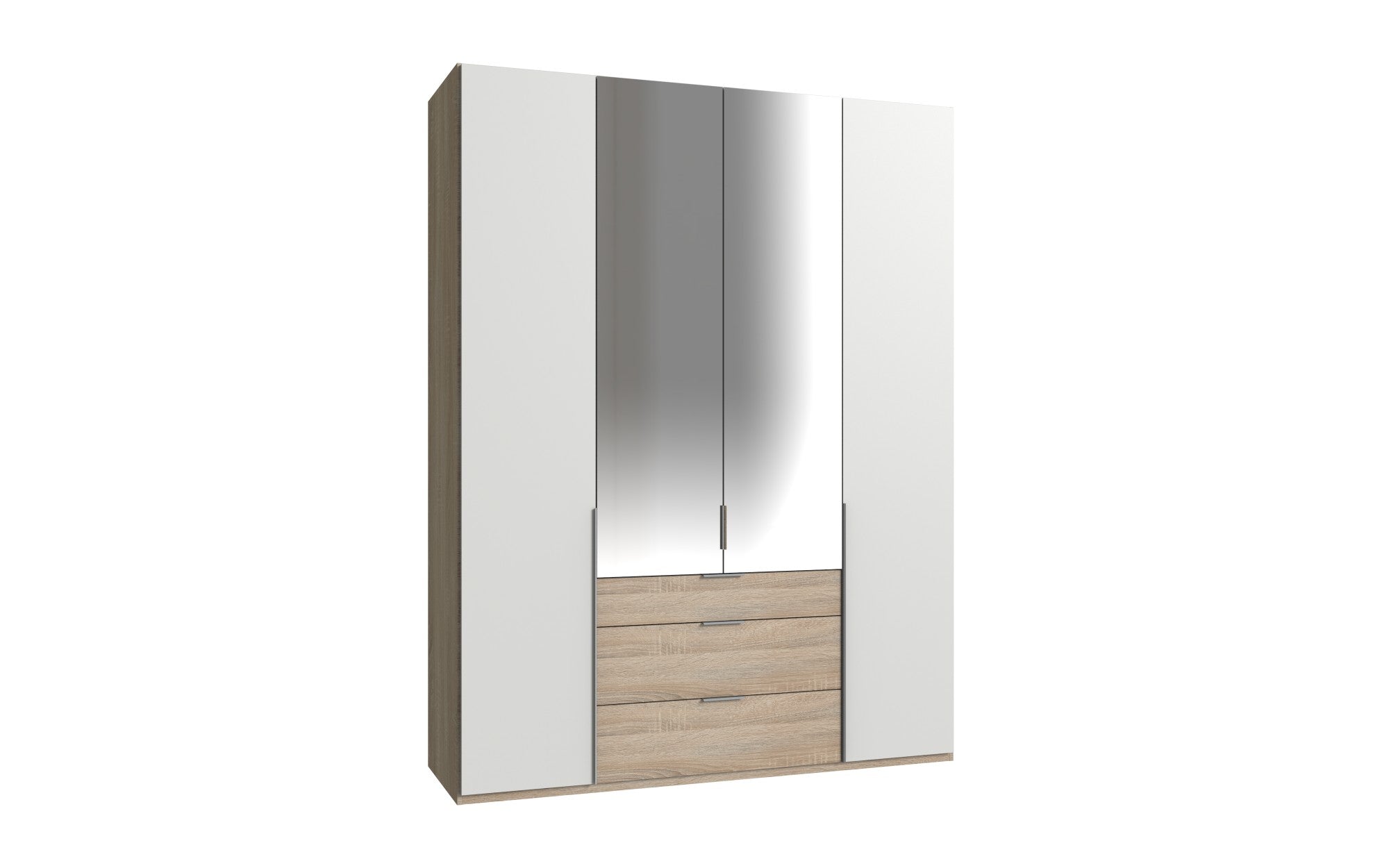 Wimex - Armoire New York A - P07413 - Blanc/Chêne - 180x236x58cm