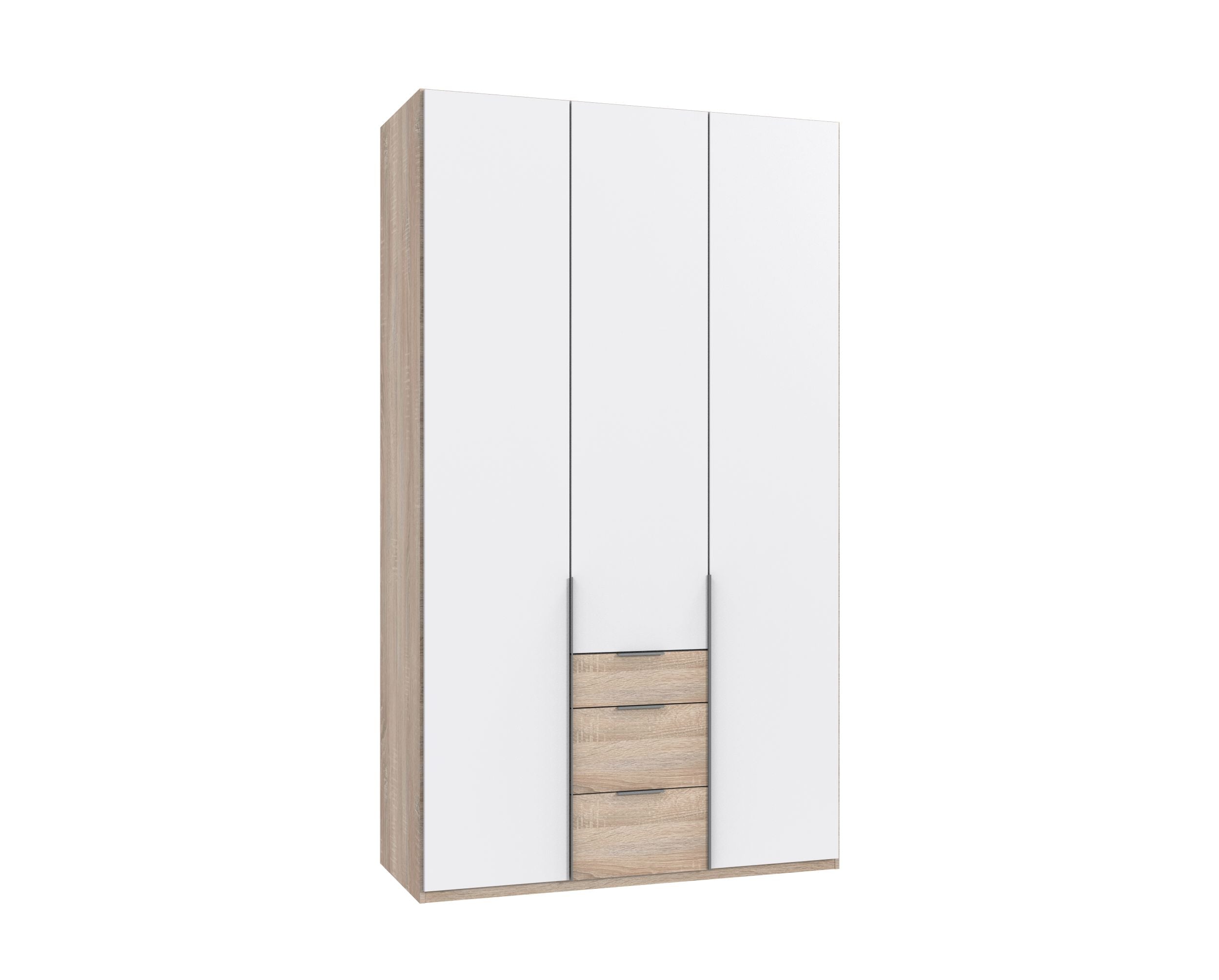 Wimex - Armoire New York A - P07417 - Blanc/Chêne - 135x236x58cm