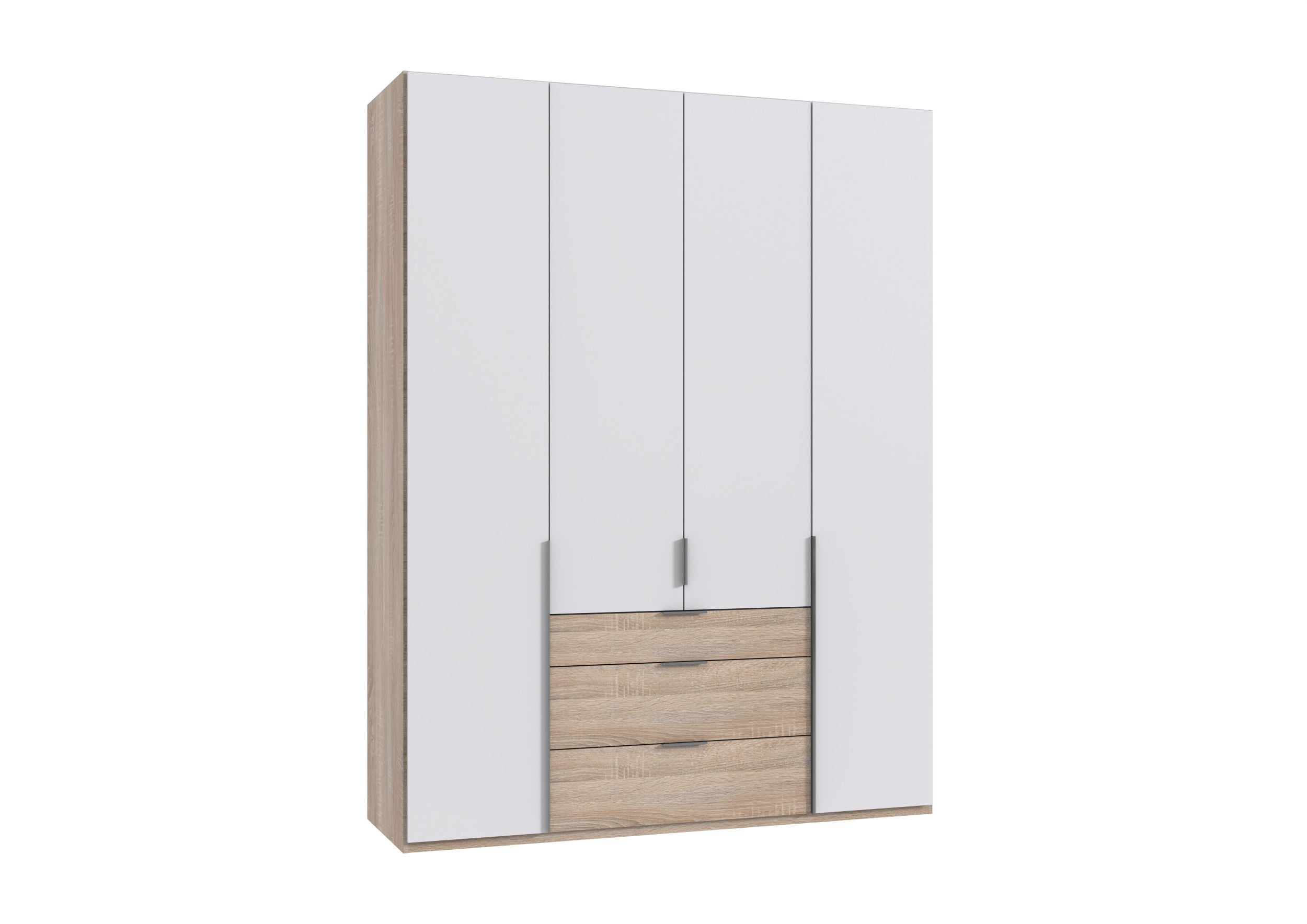 Wimex - Armoire New York A - P07418 - Blanc/Chêne - 180x236x58cm
