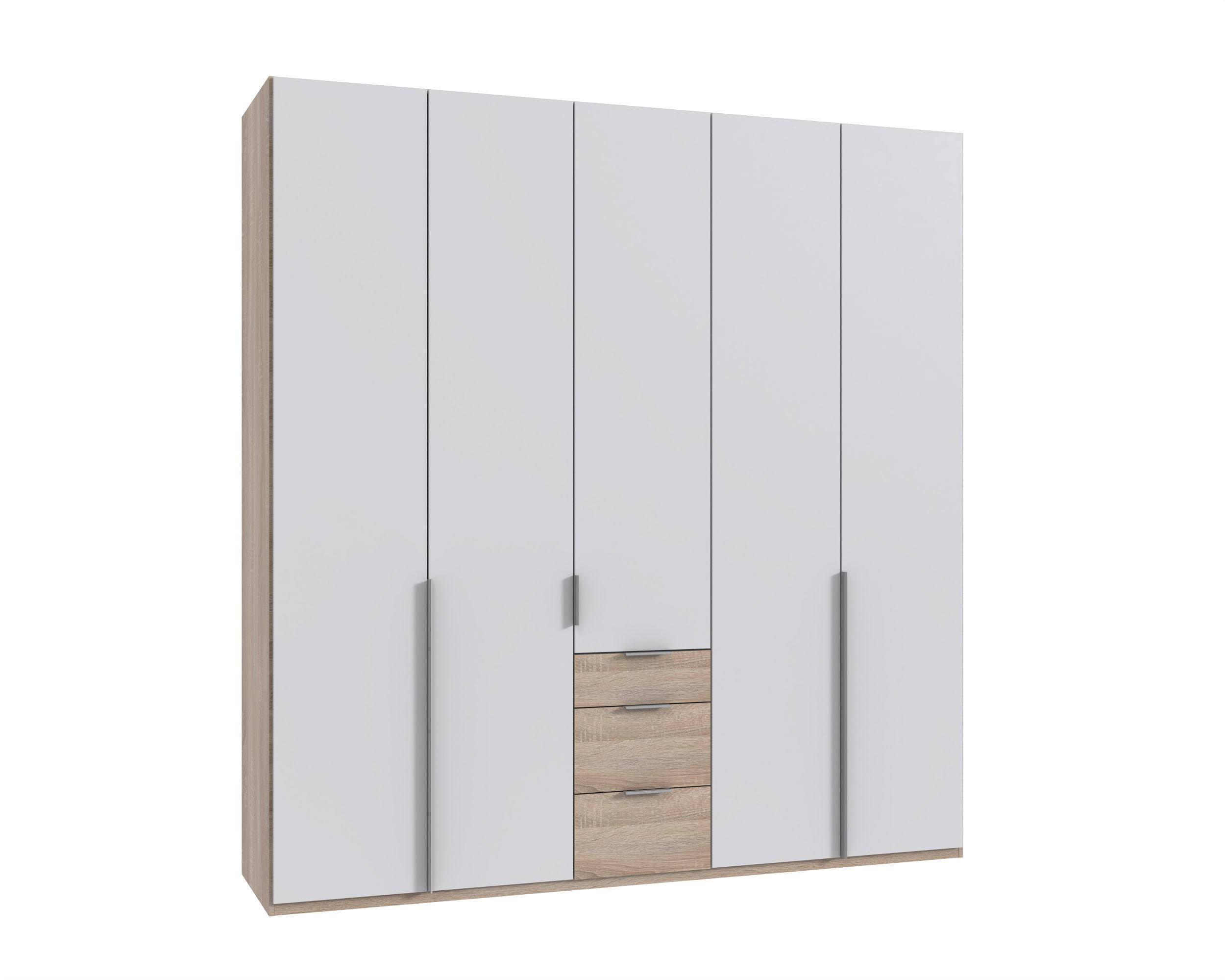 Wimex - Armoire New York A - P07419 - Blanc/Chêne - 225 x 236 x 58 cm