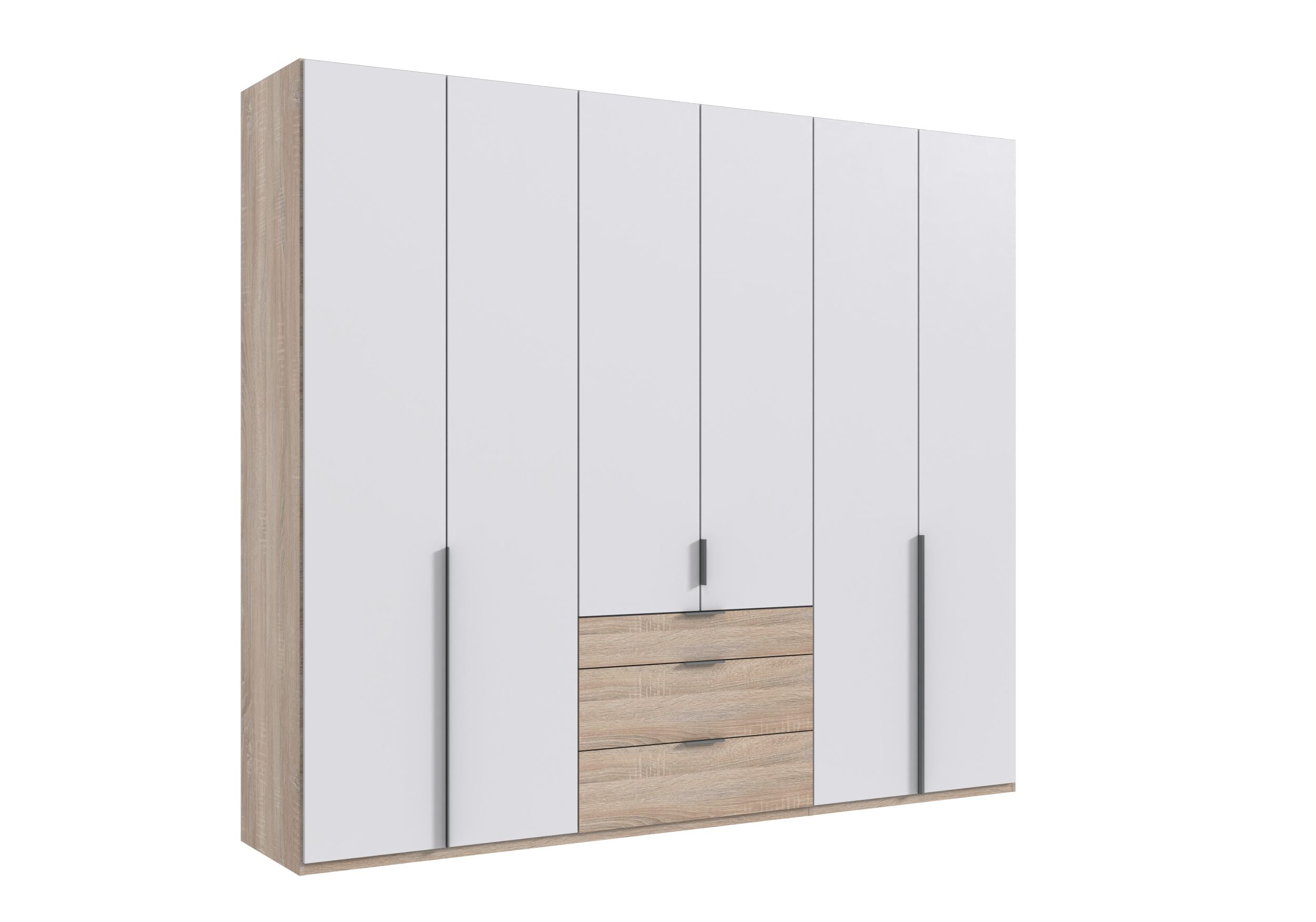 Wimex - Armoire New York A - P07512 - Blanc/Chêne - 270 x 208 x 58 cm