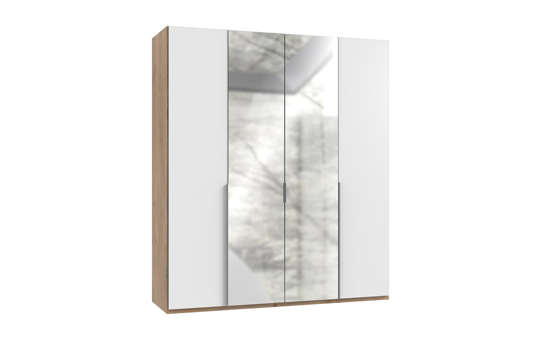 Wimex - Armoire New York A - P27568 - Blanc/Planches Chêne - 180x208x58cm