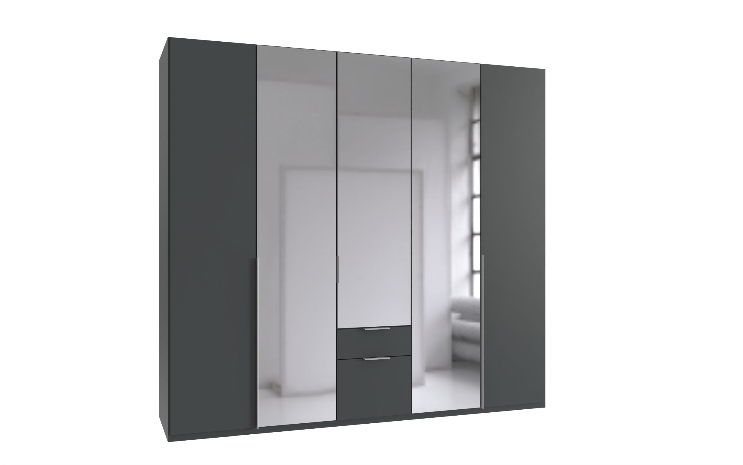 Wimex - Kleerkast New York A - P32415 - Grafiet - 225x236x58cm