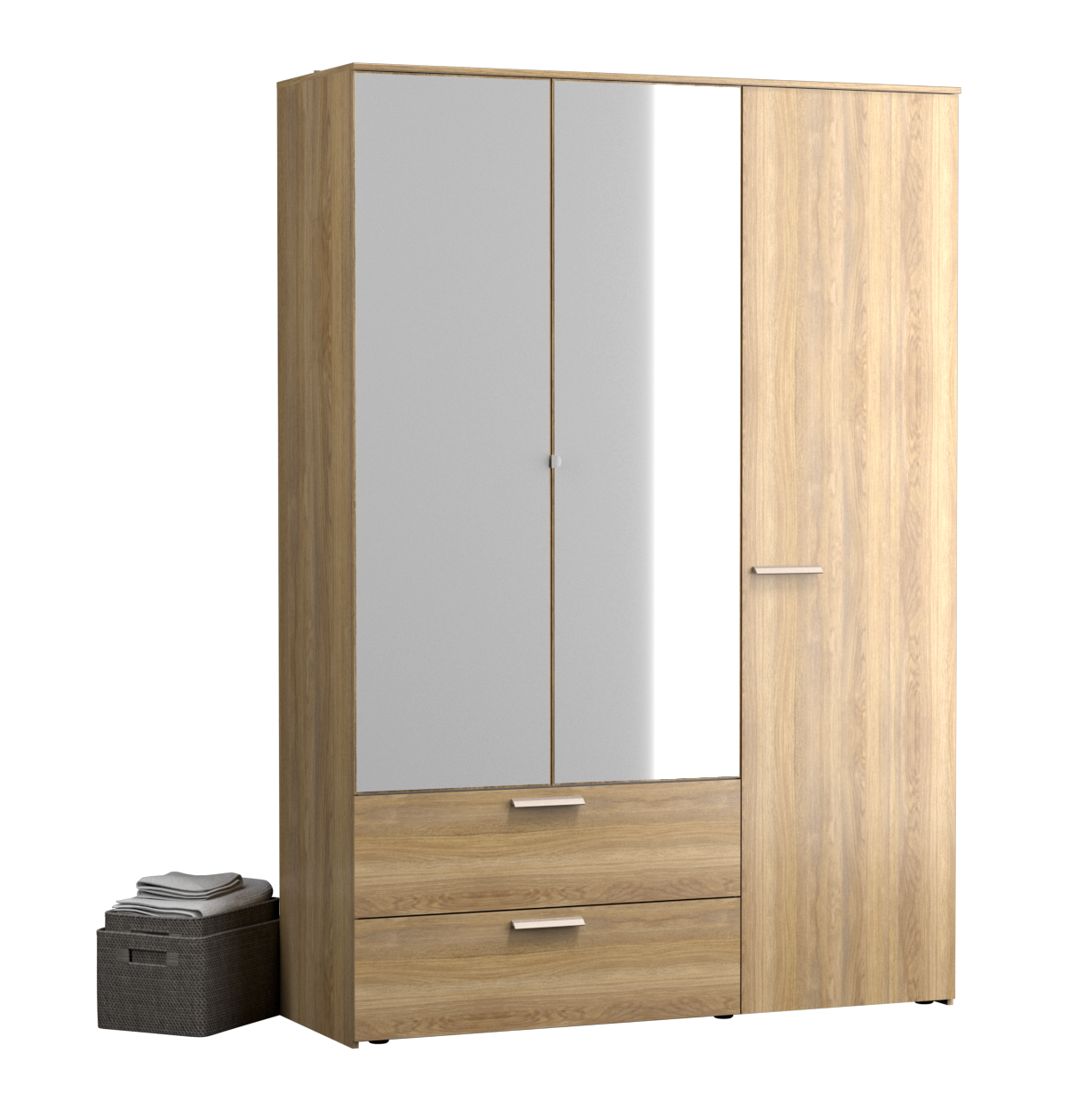 Kleerkast Opus - 3 deuren - Eiken - 161x55x229cm