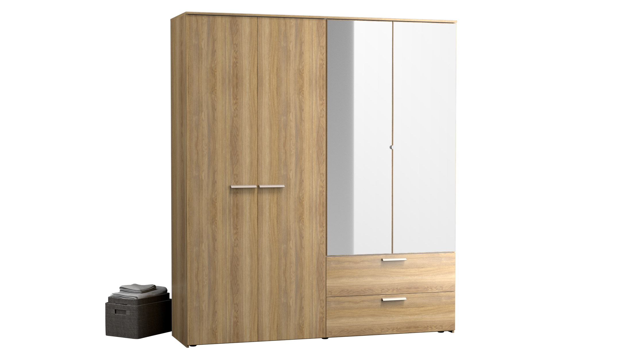 Kleerkast Opus - 4 deuren - Eiken - 200x55x229cm