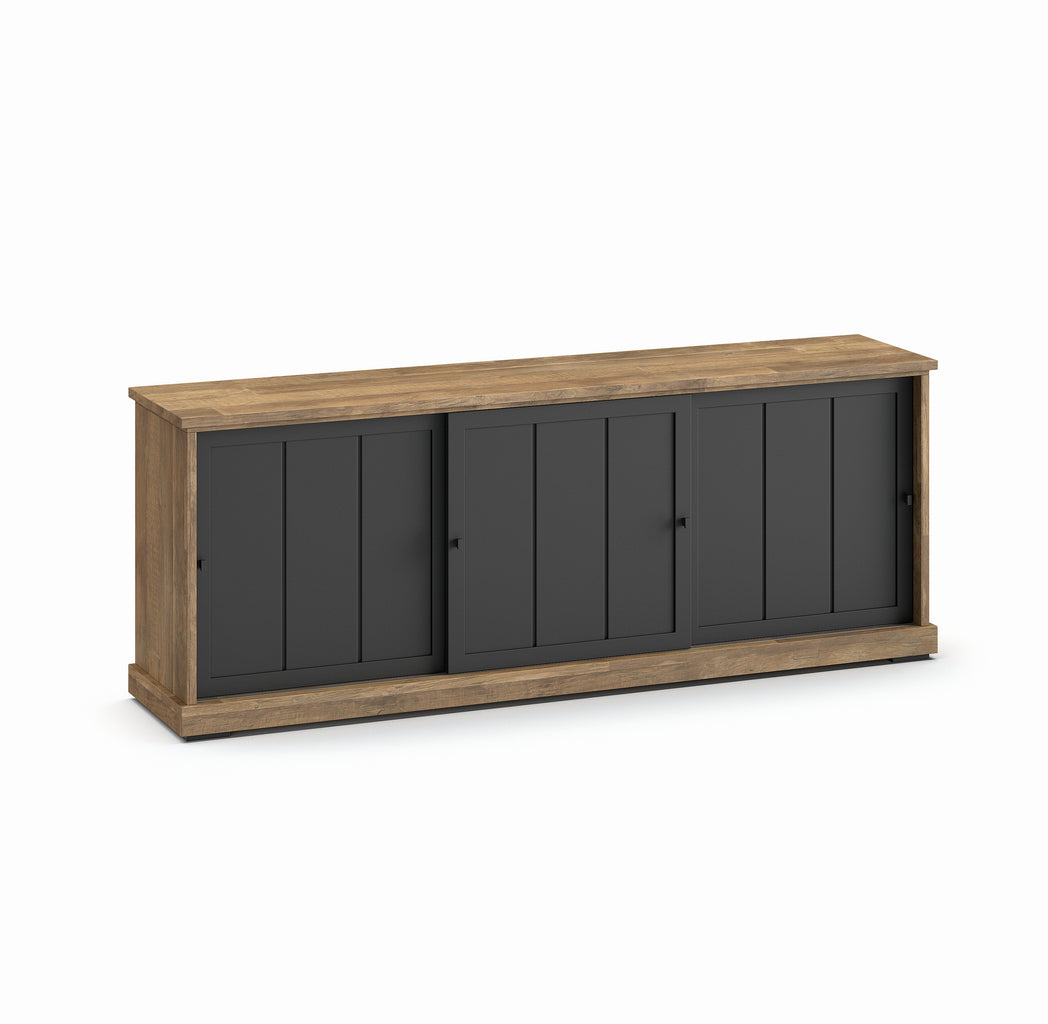 Evan - Dressoir Patio - DR1 - K674 - Oude teak/Zwart - 233x88x50cm