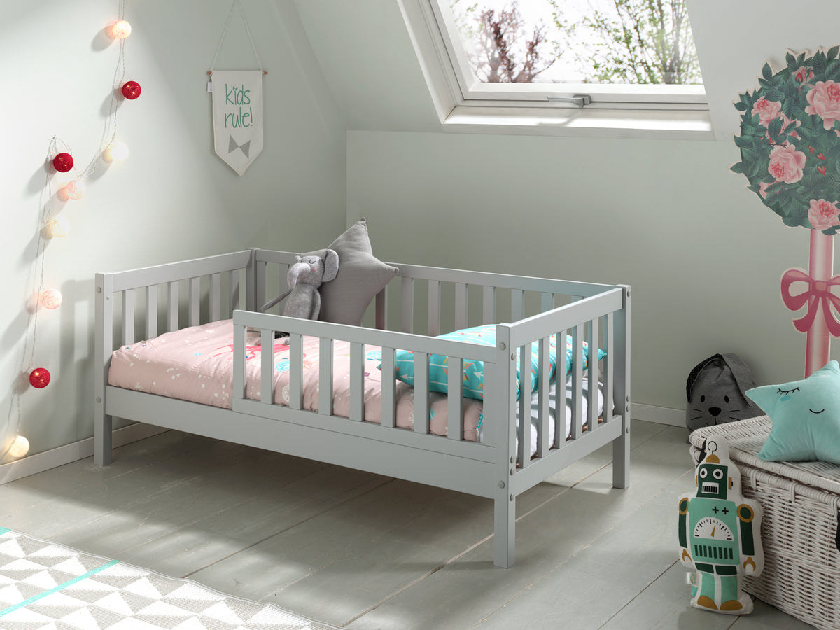 Vipack - Peuterbed TOD 70 - Verticale spijlen - Grijs - 70x140 cm