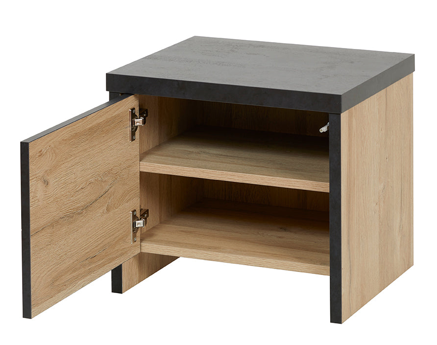 GBO - Table de chevet Phaedra - Chêne français/ Nox - 50x40x44cm