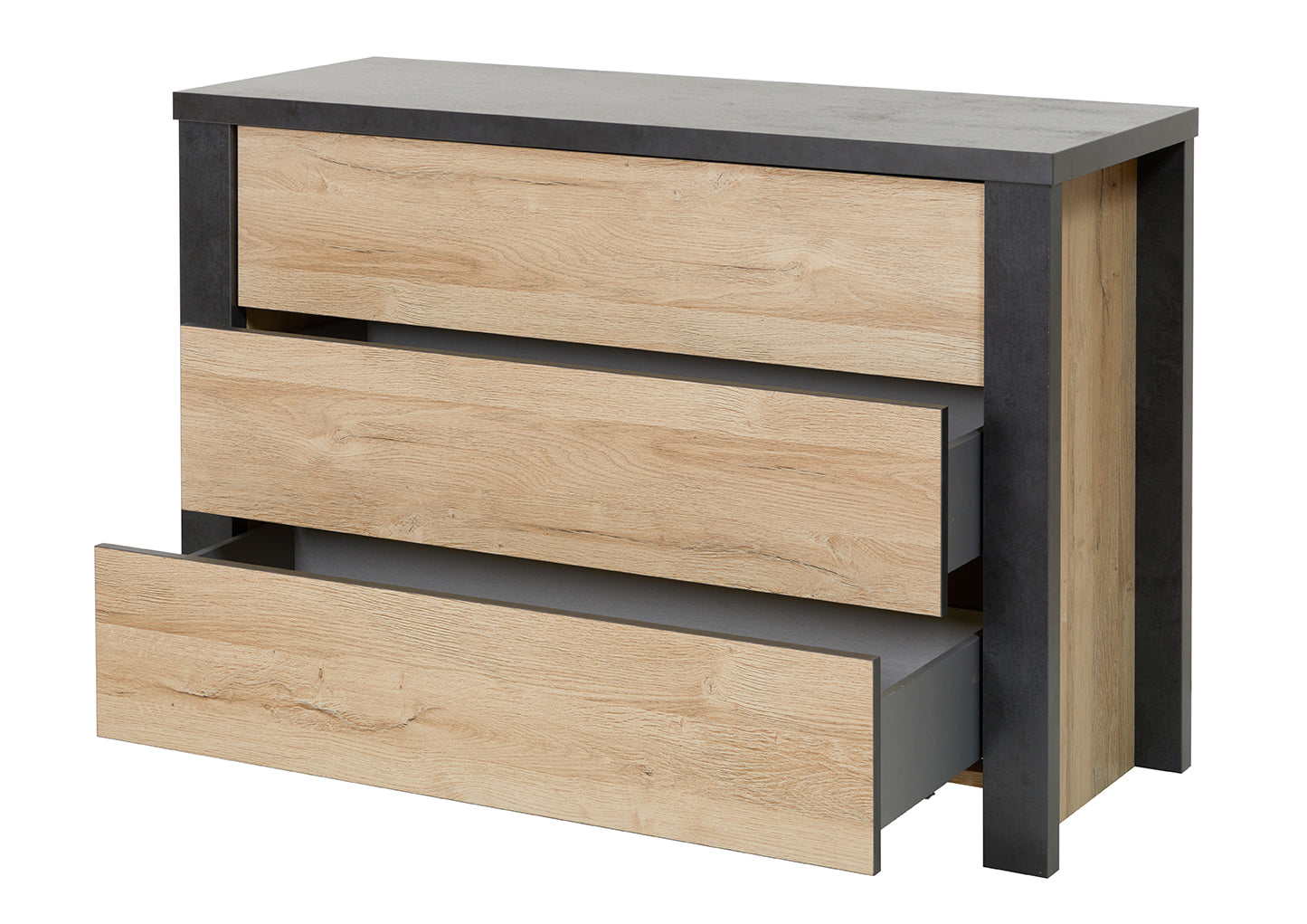 GBO - Commode Phaedra - Chêne français/ Nox - 120x48x83cm