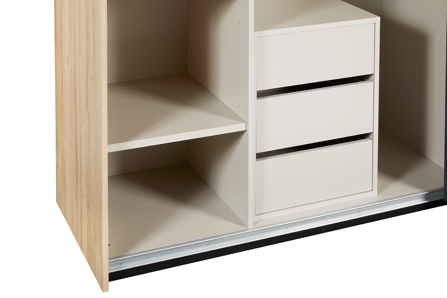 GBO - Armoire 2 portes coulissantes Phaedra - Chêne français/ Nox - 280x221x62cm