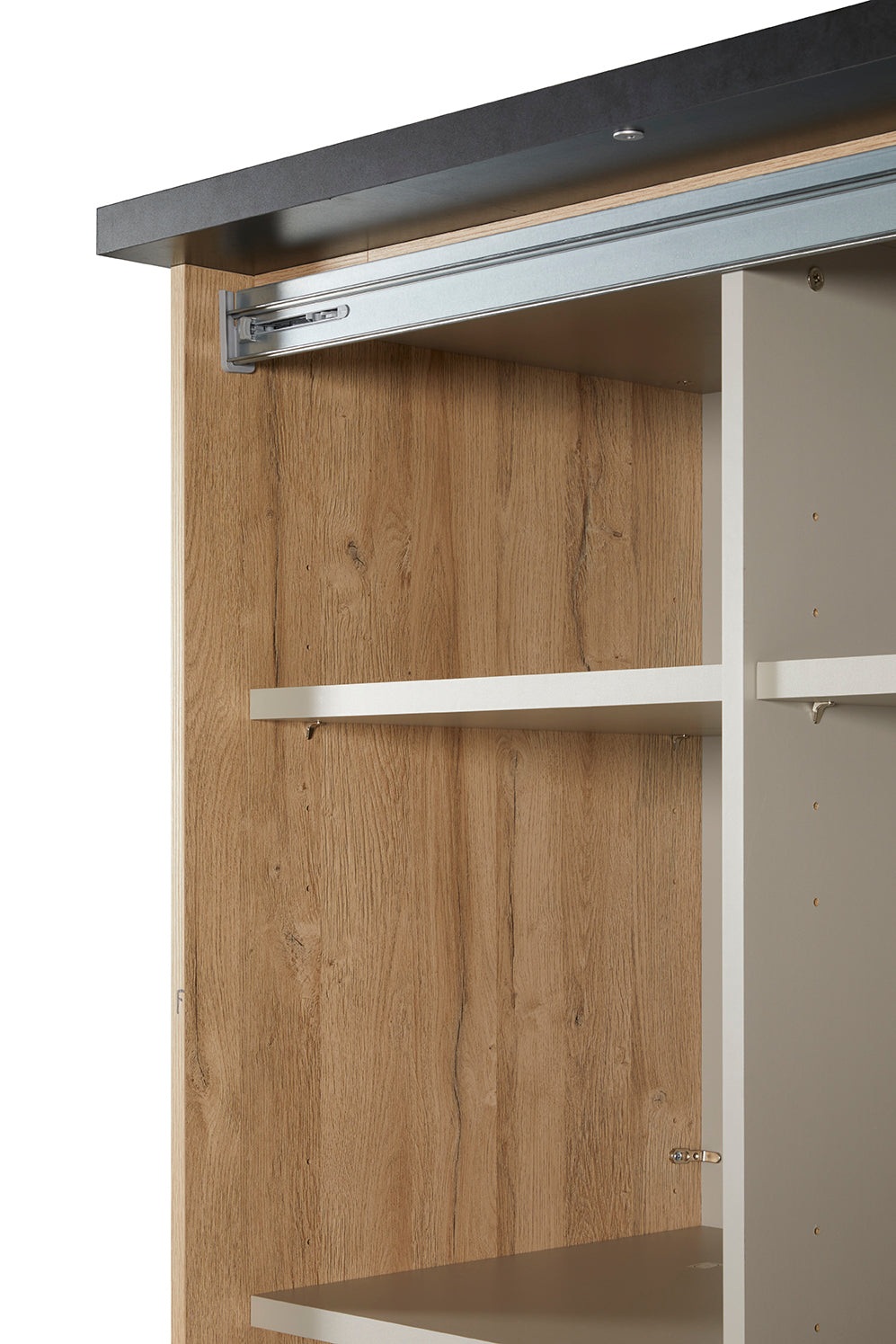 GBO - Armoire 2 portes coulissantes Phaedra - Chêne français/ Nox - 280x221x62cm