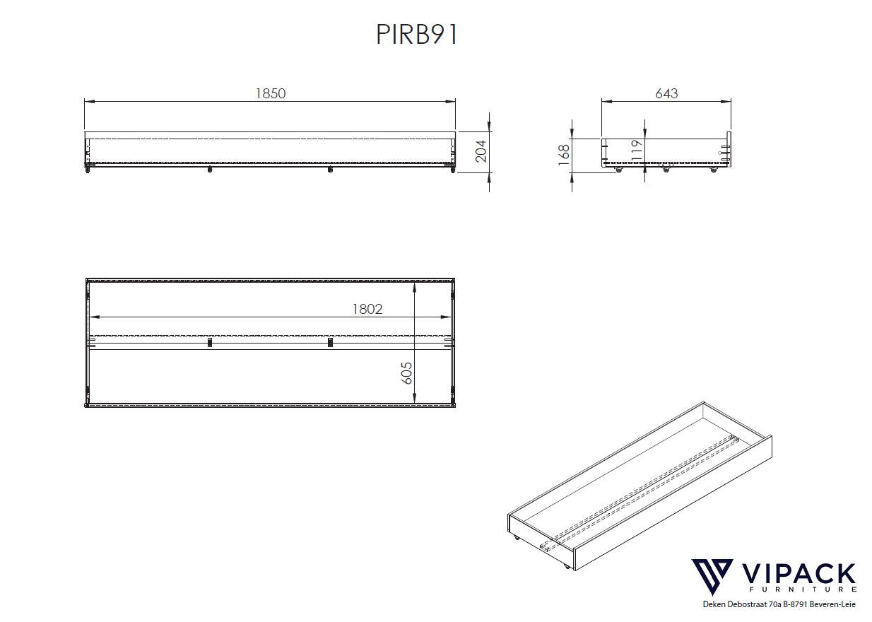 Wit PINO uitschuifbaar kajuitbed met lade
