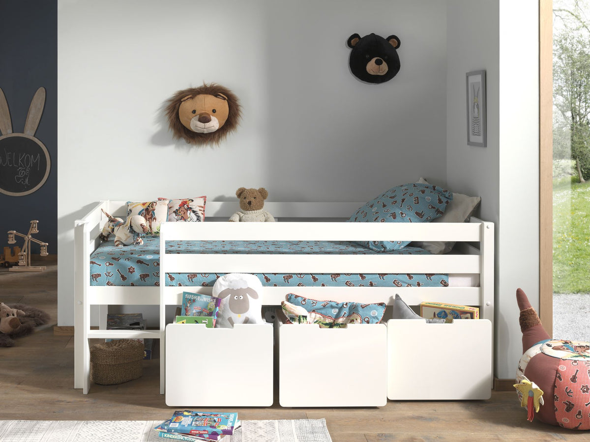 Vipack - Bedlade PINO - Set van 3, voor halfhoogslaper - Wit