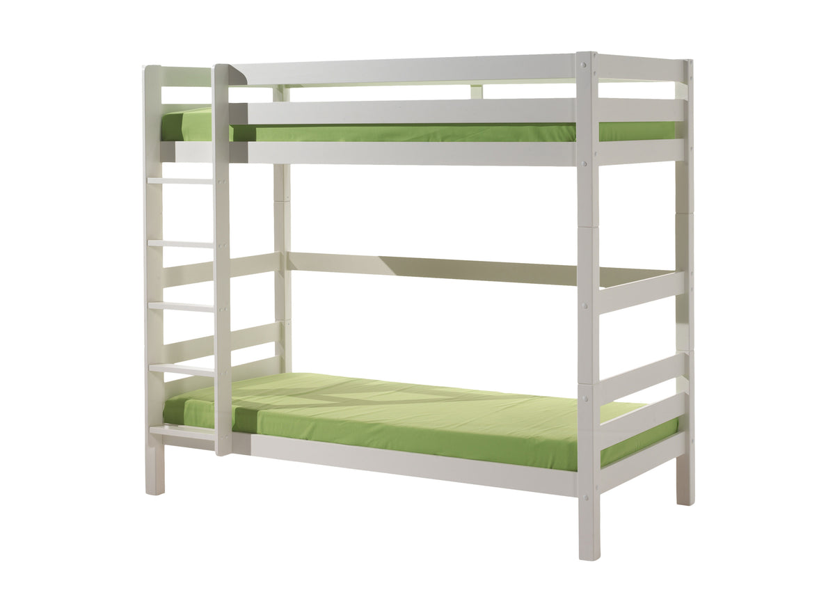 Deze PINO-combinatie bestaat uit een wit PINO-stapelbed en een wit PINO-rolbed 90x195 cm