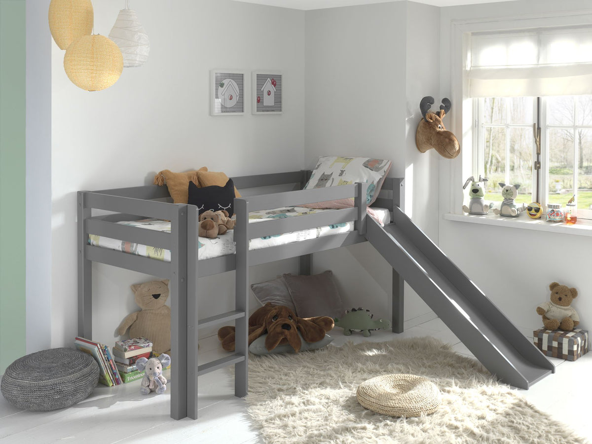Vipack - Glijbaanbed PINO - Grijs - 90x200 cm