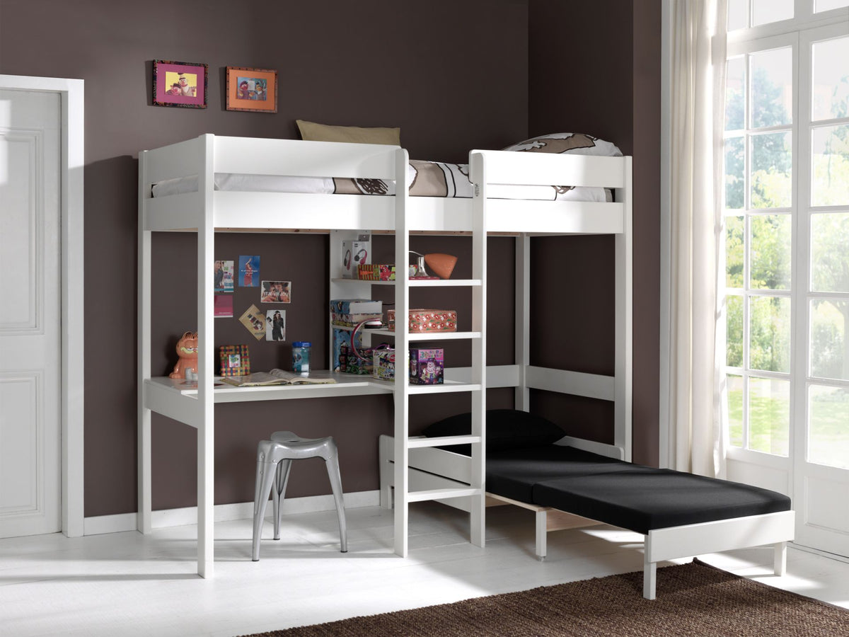 Vipack - Hoogslaper PINO - Met zetelbed - Wit - 90x200 cm