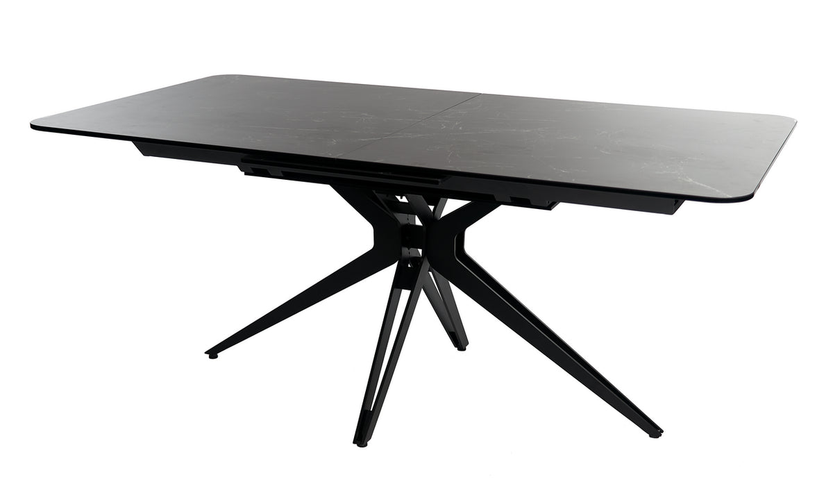 Meubar - Keramische Tafel POP-UP1 - Zwart geaderd - 180(+50) x 76 x 98 cm