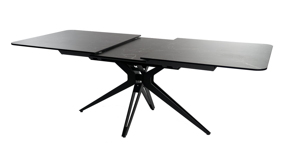 Meubar - Keramische Tafel POP-UP1 - Zwart geaderd - 180(+50) x 76 x 98 cm