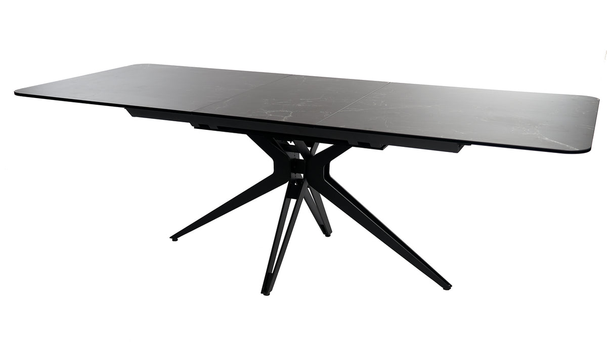 Meubar - Keramische Tafel POP-UP1 - Zwart geaderd - 180(+50) x 76 x 98 cm