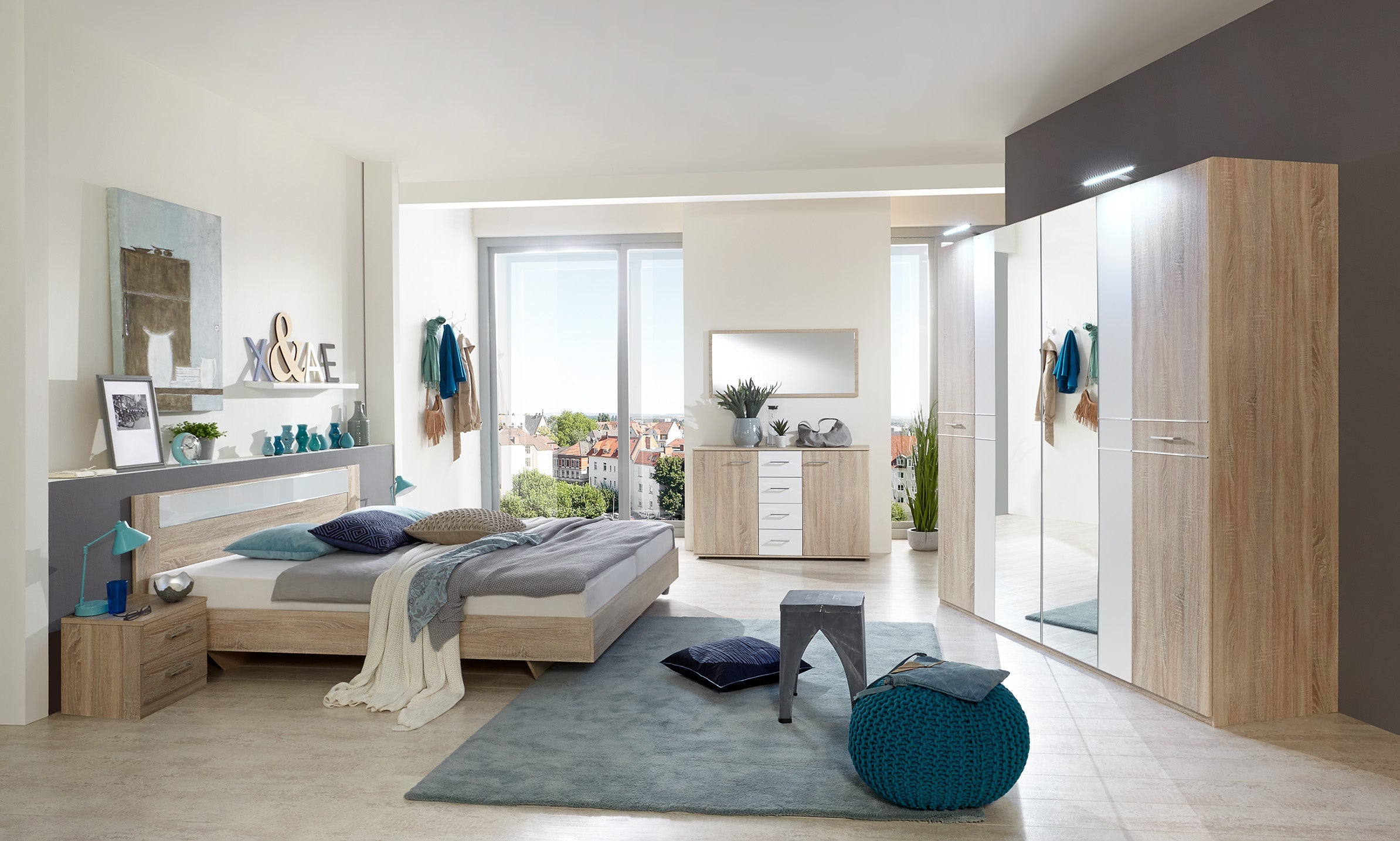 Wimex - Chambre à coucher (ensemble 4 pièces) Pamela - S07321 - Blanc - 180x81x200cm