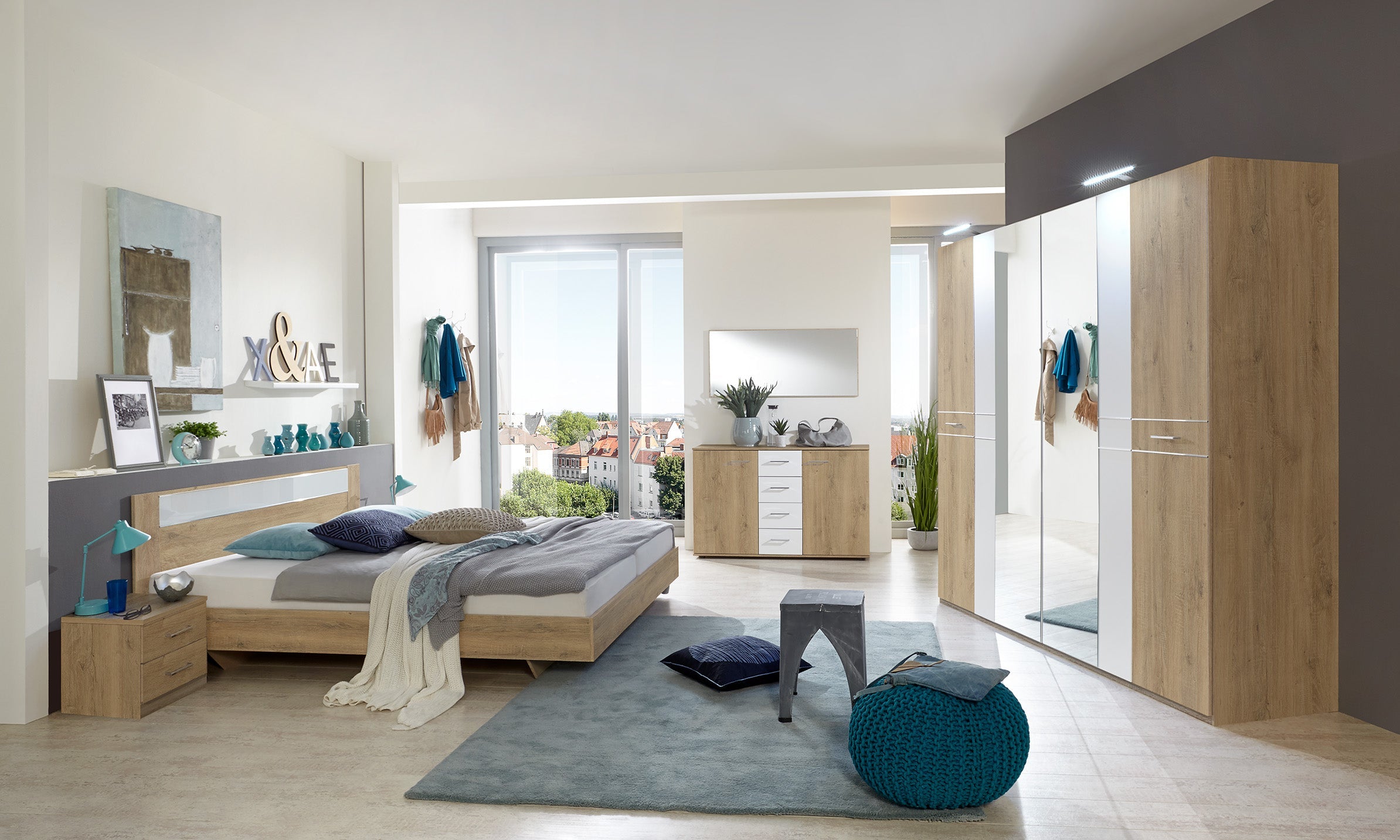 Wimex - Slaapkamer (4-delig set) Pamela - S08321 - Wit - 180x81x200cm