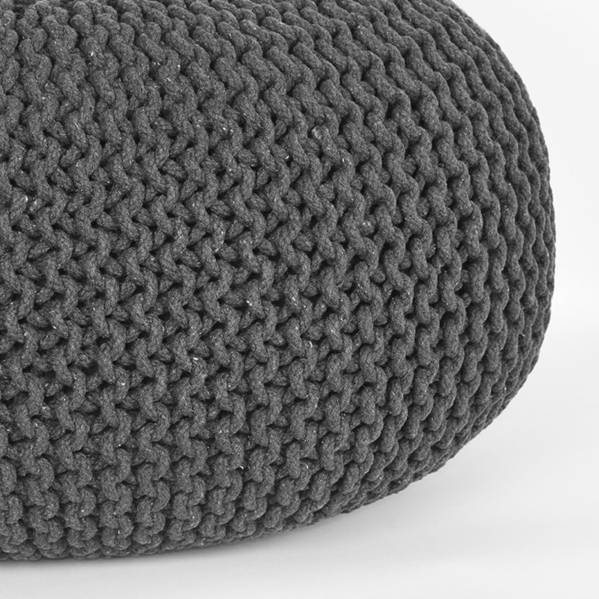 LABEL51 Poef Knitted - Antraciet - Katoen - L