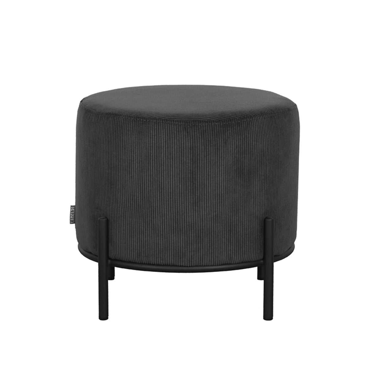 LABEL51 Poef Troy - Antraciet - Ribcord - L