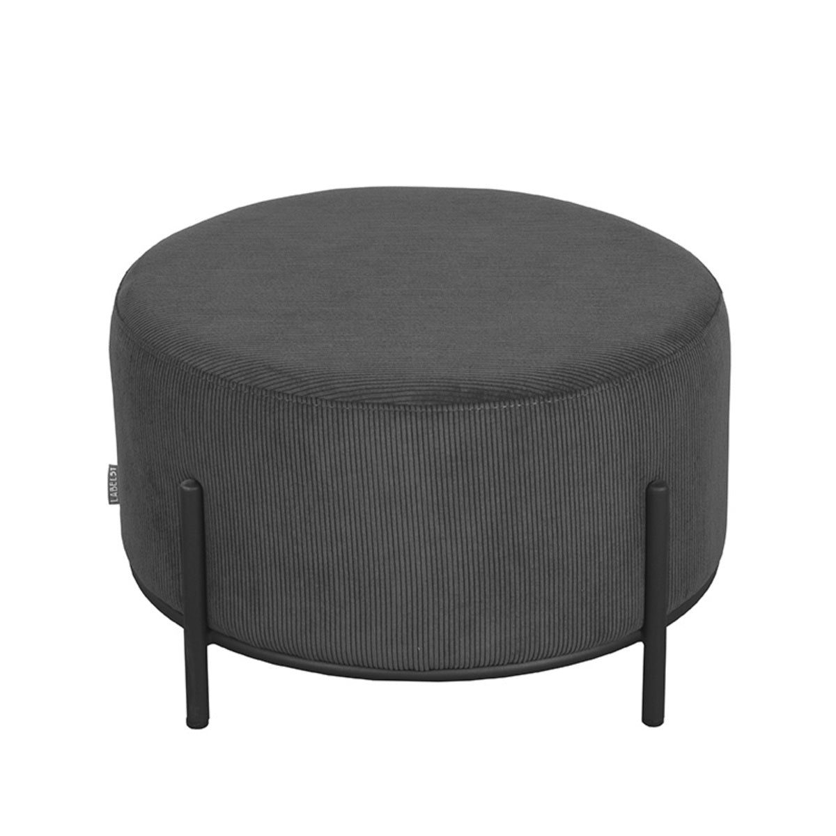 LABEL51 Poef Troy - Antraciet - Ribcord - XL