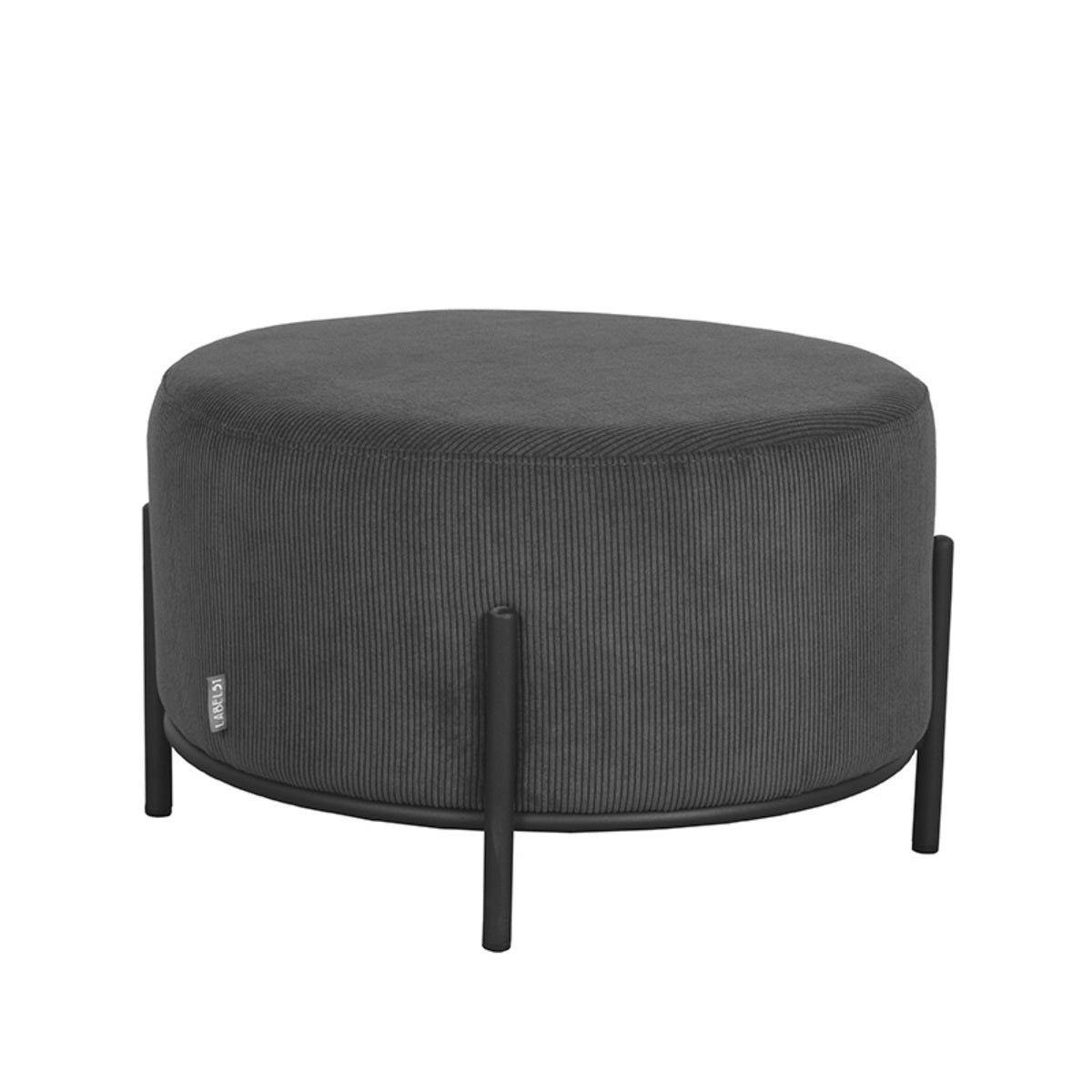 LABEL51 Poef Troy - Antraciet - Ribcord - XL