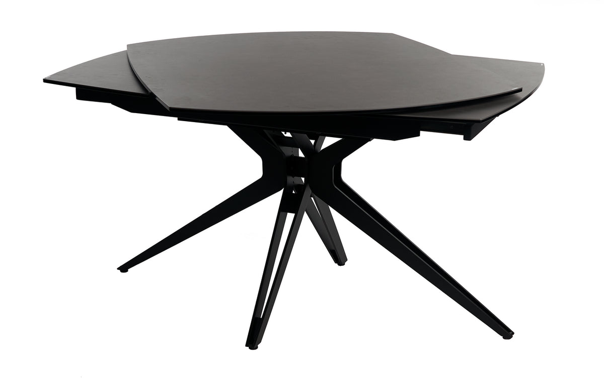 Meubar - Table céramique Rotonda 1 - Anthracite - 130(+2x30) x 76 x 100 cm