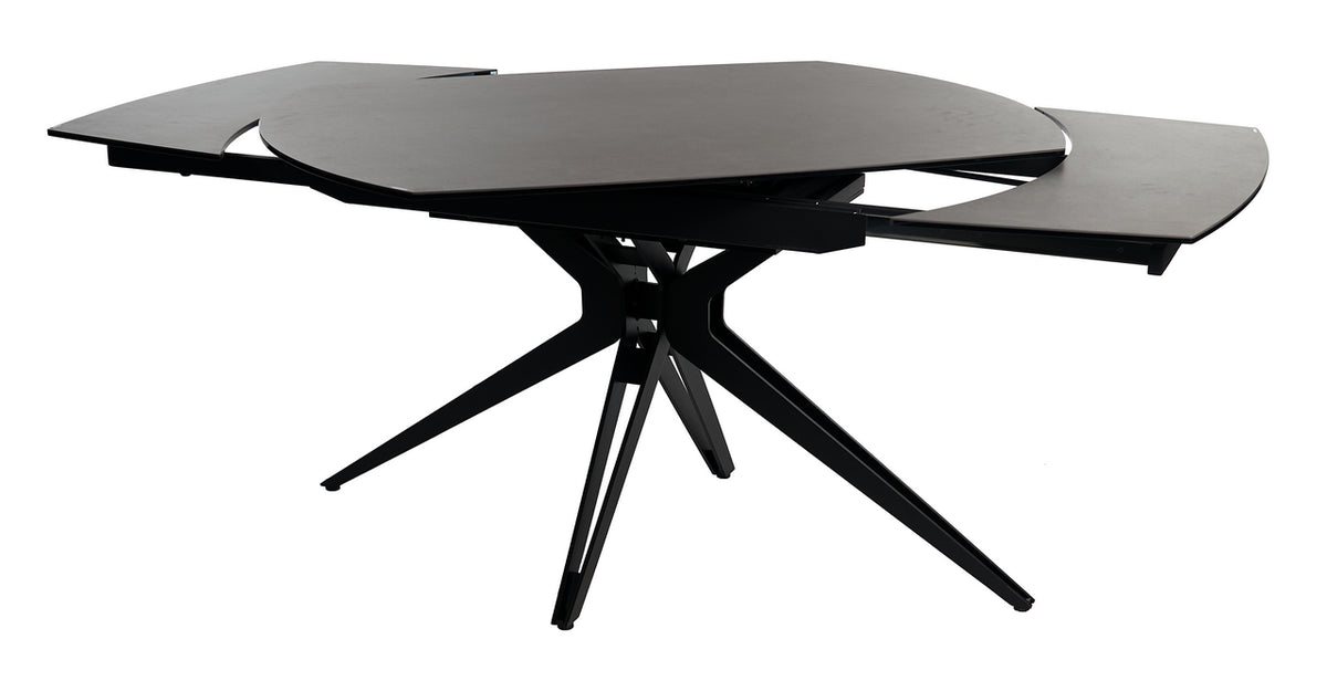 Meubar - Table céramique Rotonda 1 - Anthracite - 130(+2x30) x 76 x 100 cm