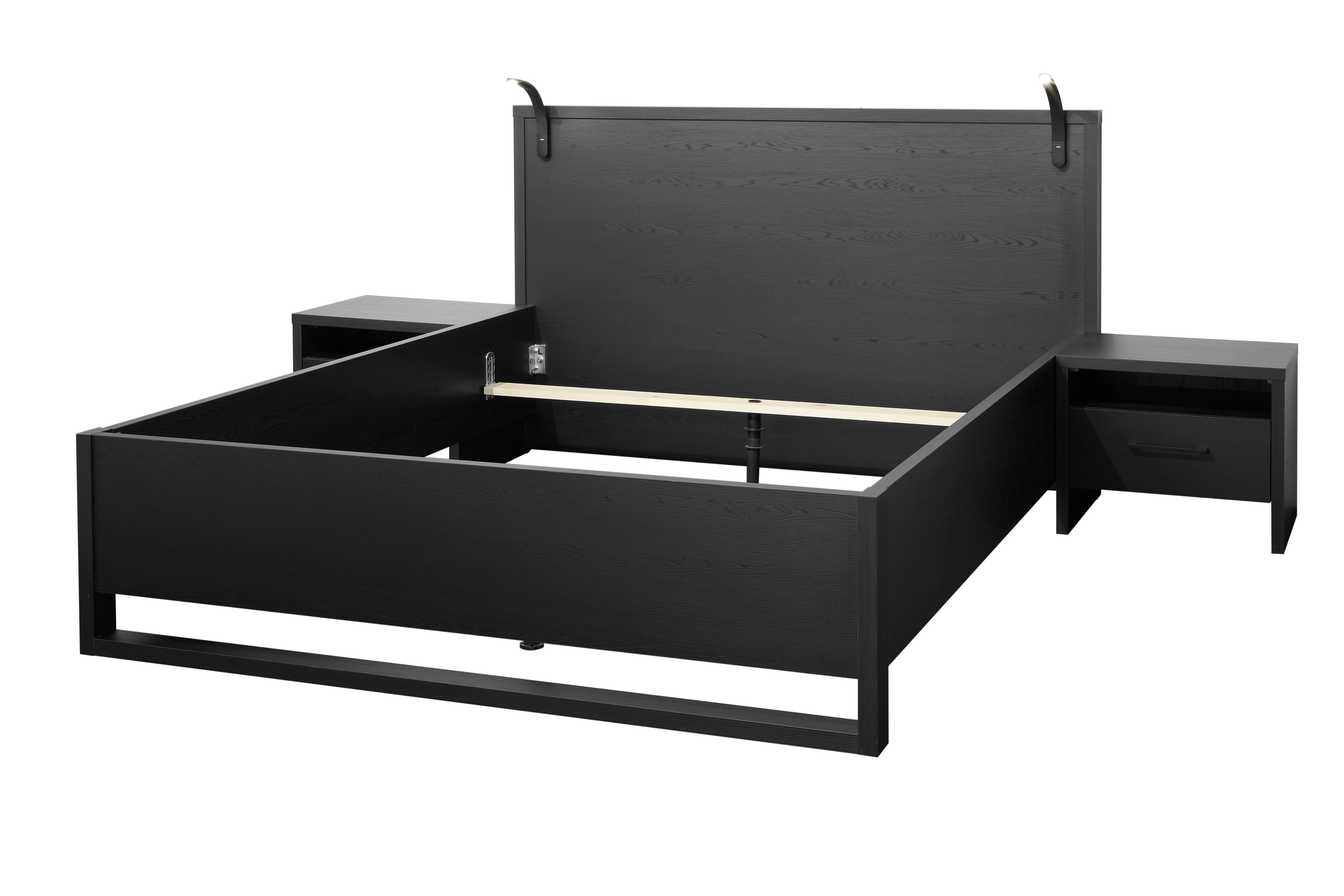GBO - Lit double Rosie - Noir - 140x106x200cm