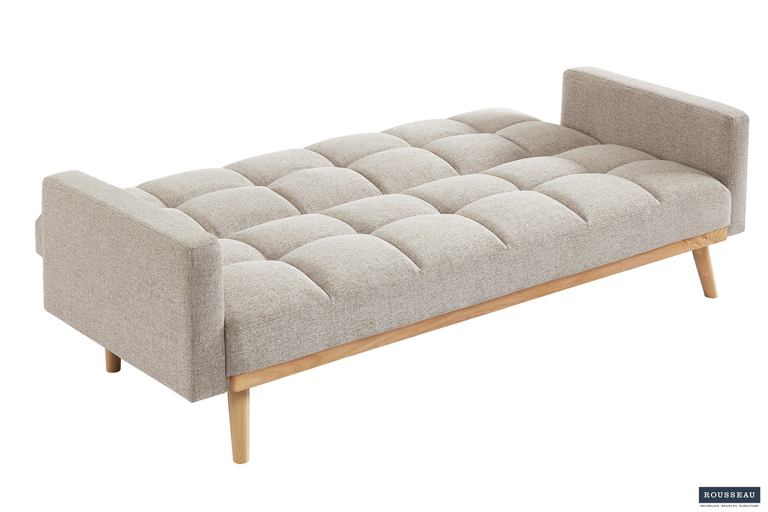 Rousseau - Canapé-lit Adana - Tissu beige – 214 x 84 cm