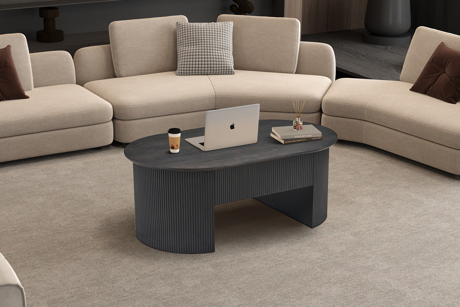 Rousseau - Salontafel Lagos - Lift-top Decor Donkerbruin - 45/62x120x70 cm